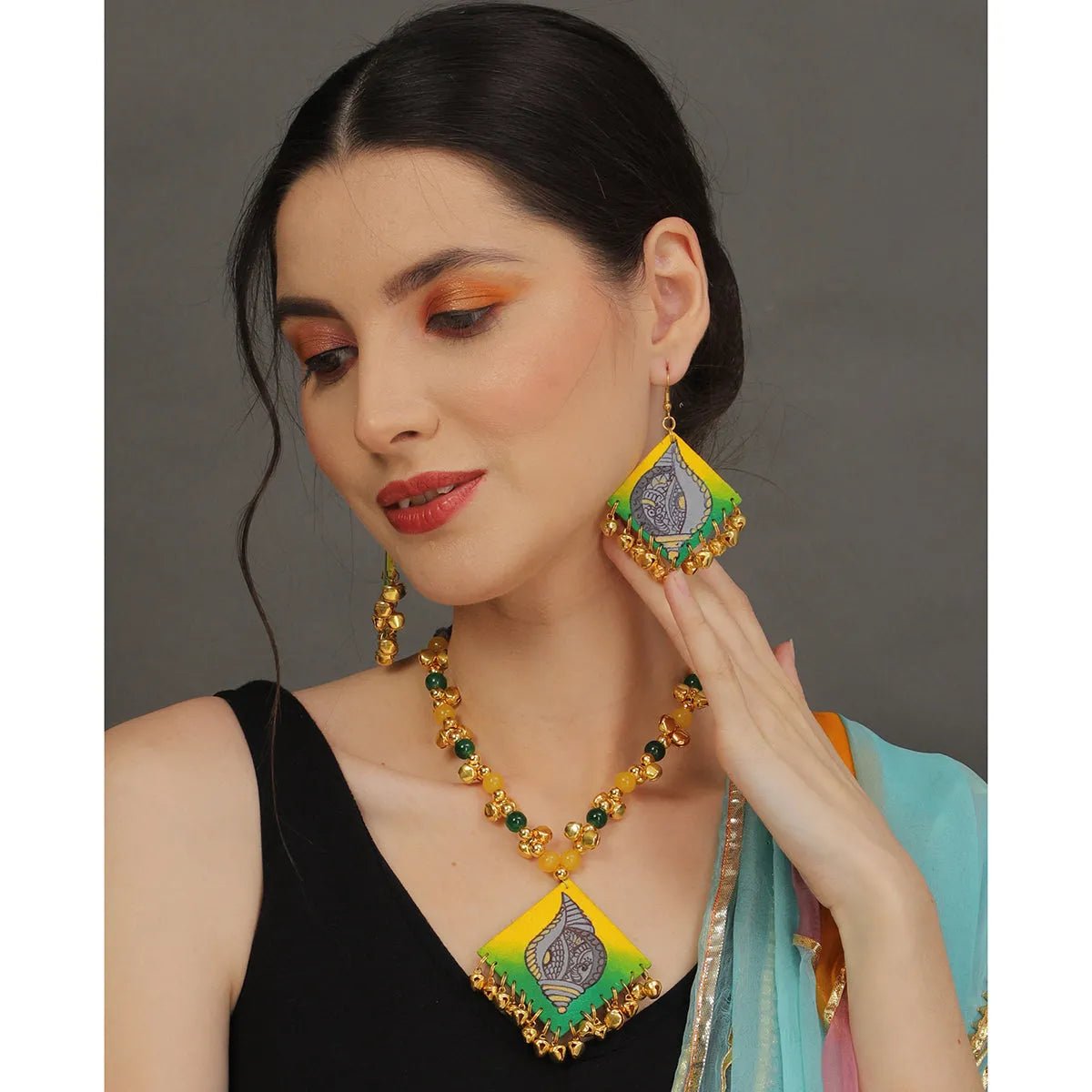 Kaudi Design Classic Multi Color Hand Painted (Necklace Set) HP - NP - KHOJ.CITY