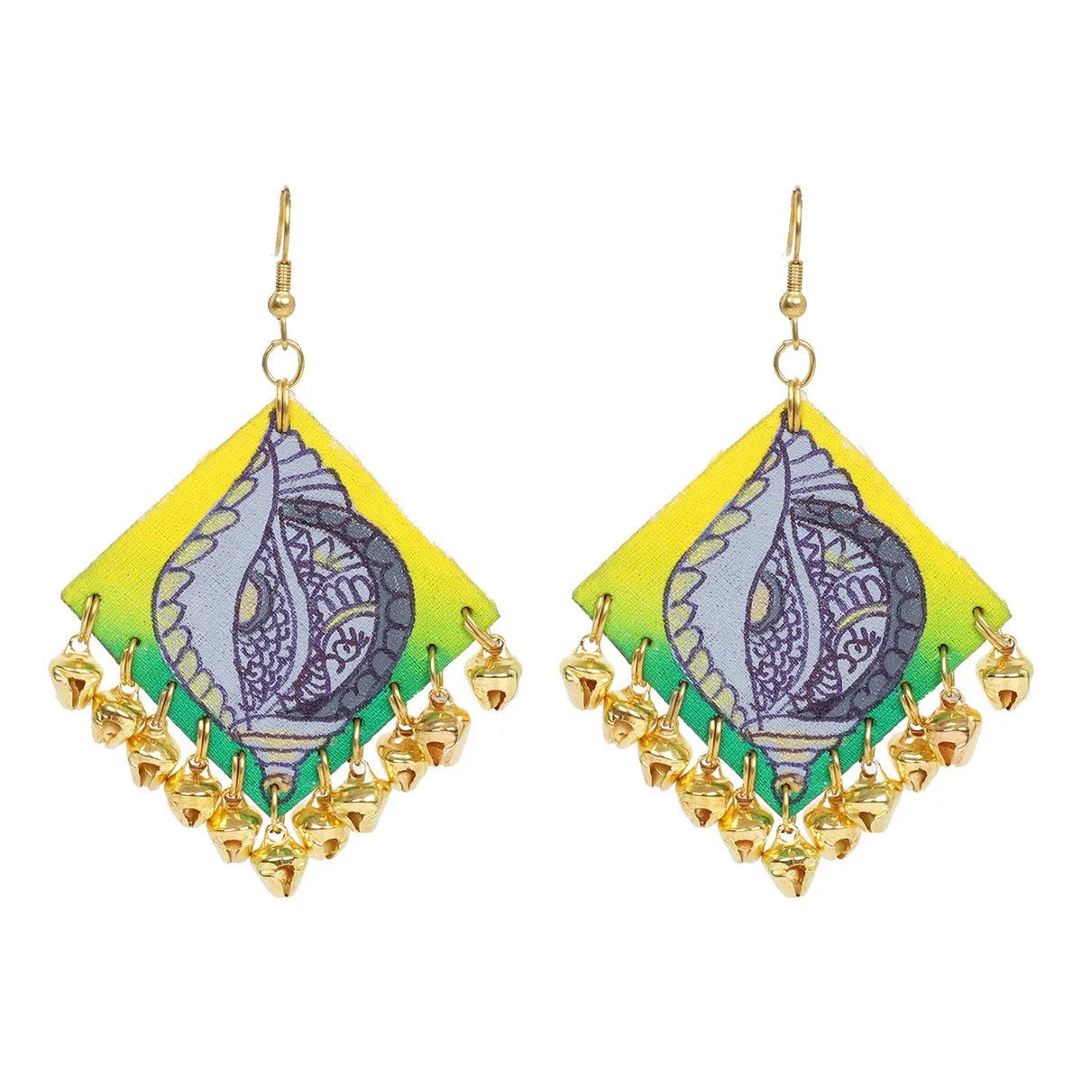 Kaudi Design Traditional Multi Color Hand Painted Drop (Earrings) HP - ER - 091 - KHOJ.CITY