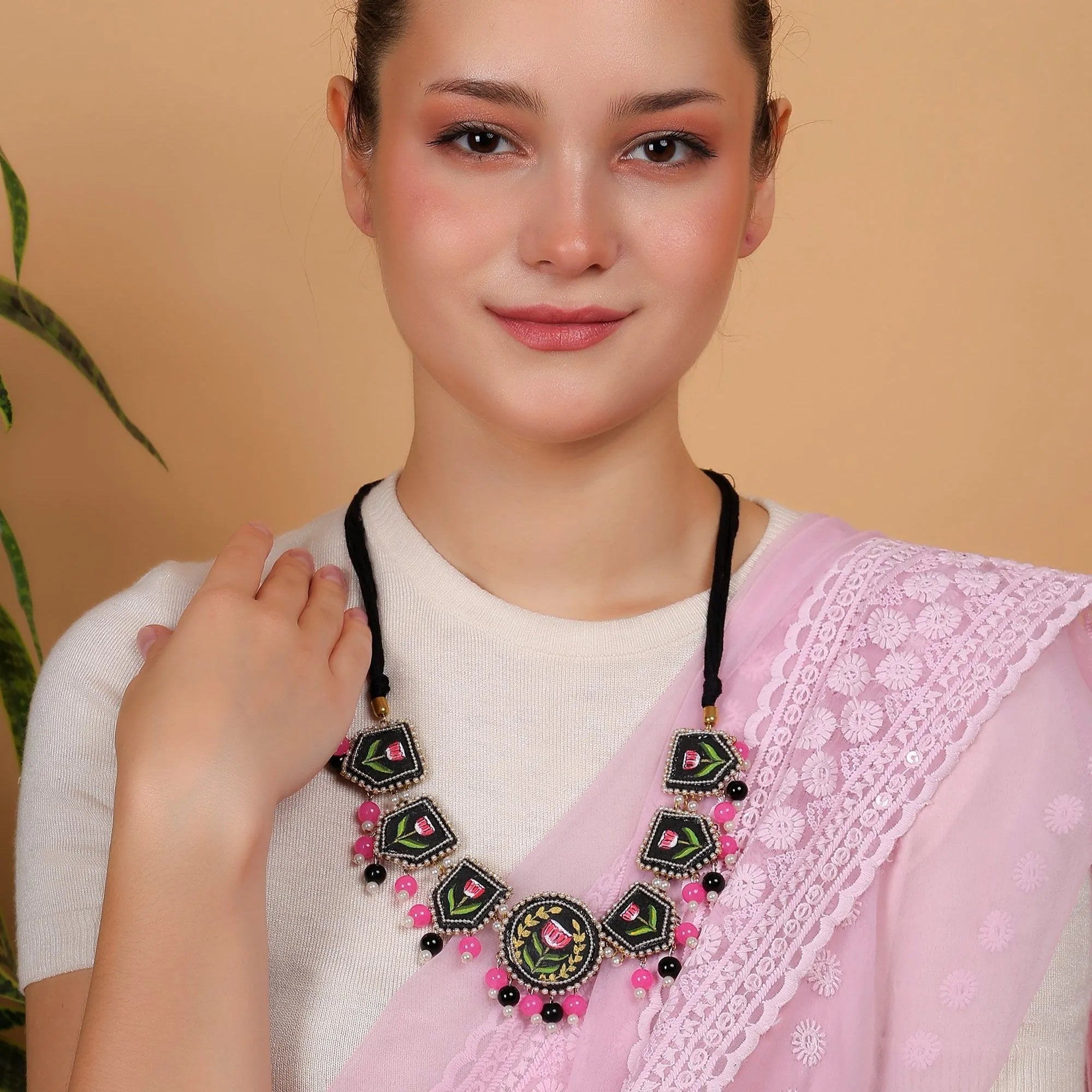 Corsen Traditional Multi Color Hand Painted Drop (Necklace/Choker) HP-NP-182 - KHOJ.CITY
