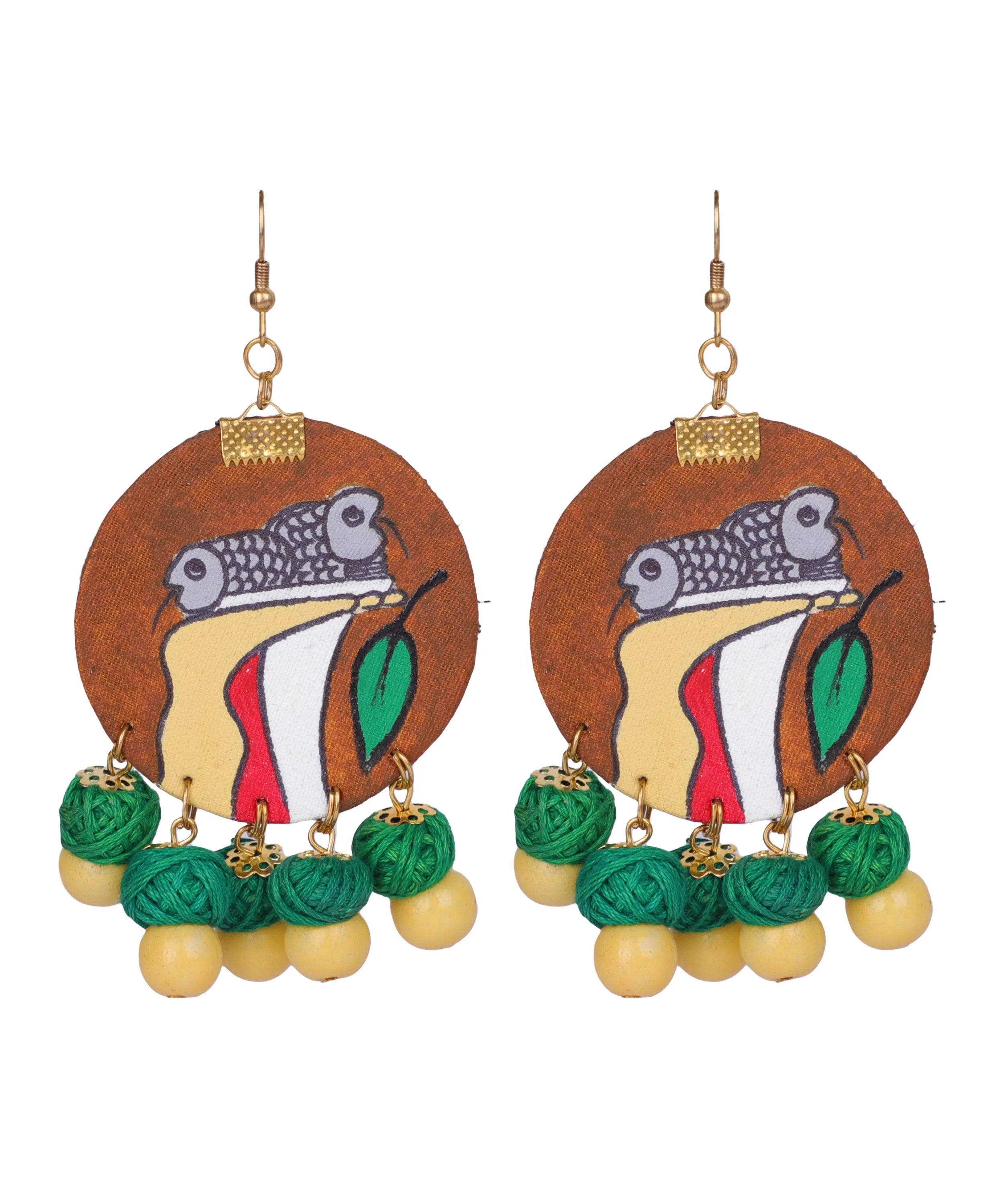khoj city Eclectic Traditional Multi Color Hand Painted Drop (Earrings) HP-ER-204