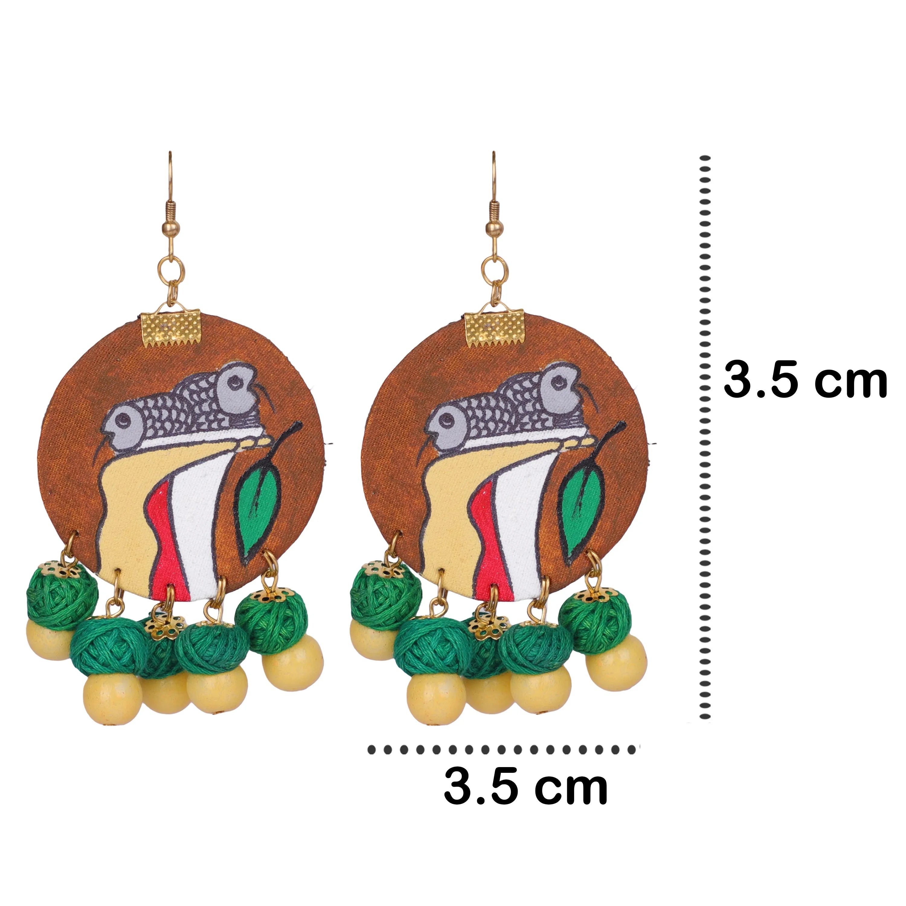 khoj city Eclectic Traditional Multi Color Hand Painted Drop (Earrings) HP-ER-204