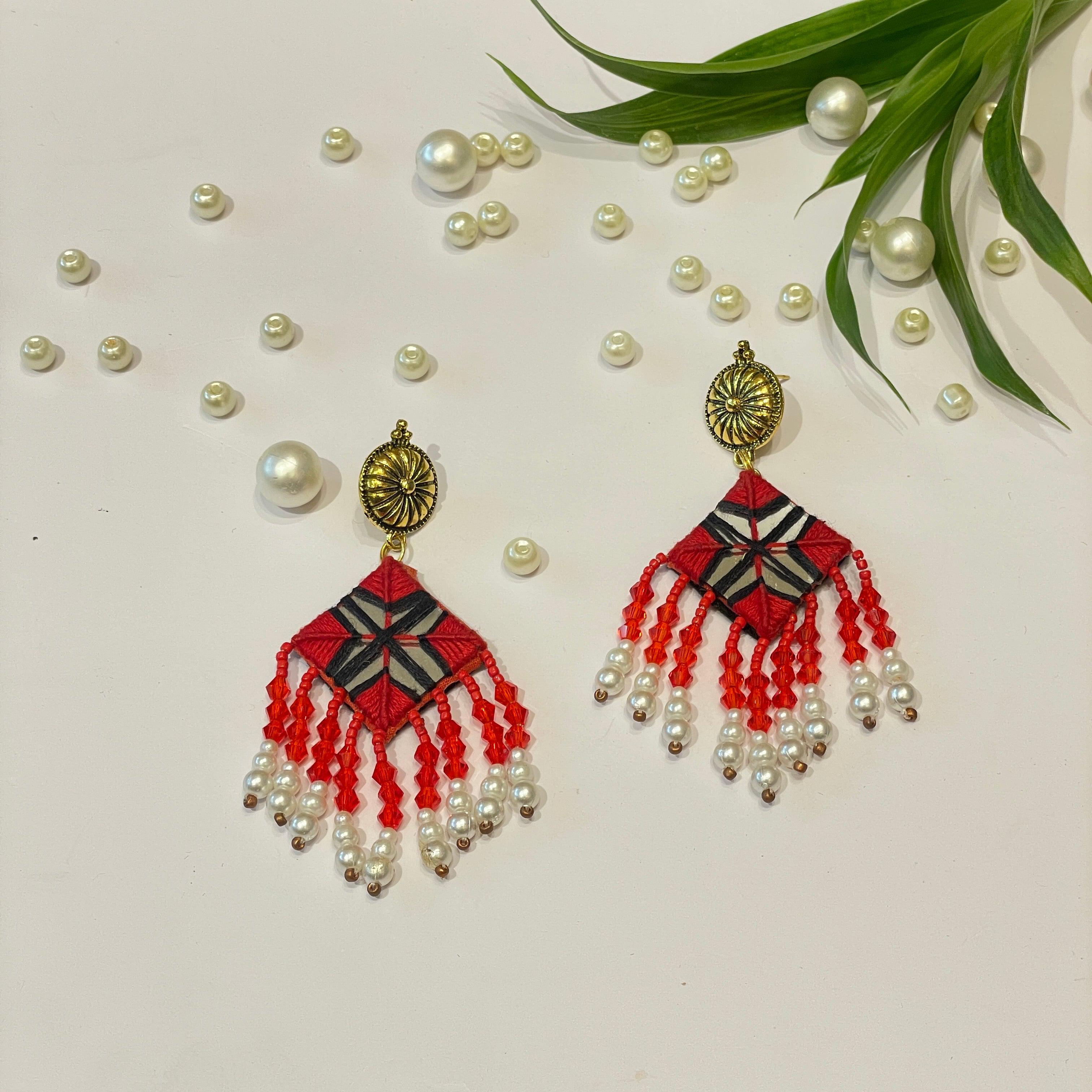 Handmade Embroidered (Earring) UNITED BY CRAFT - 279 - KHOJ.CITY