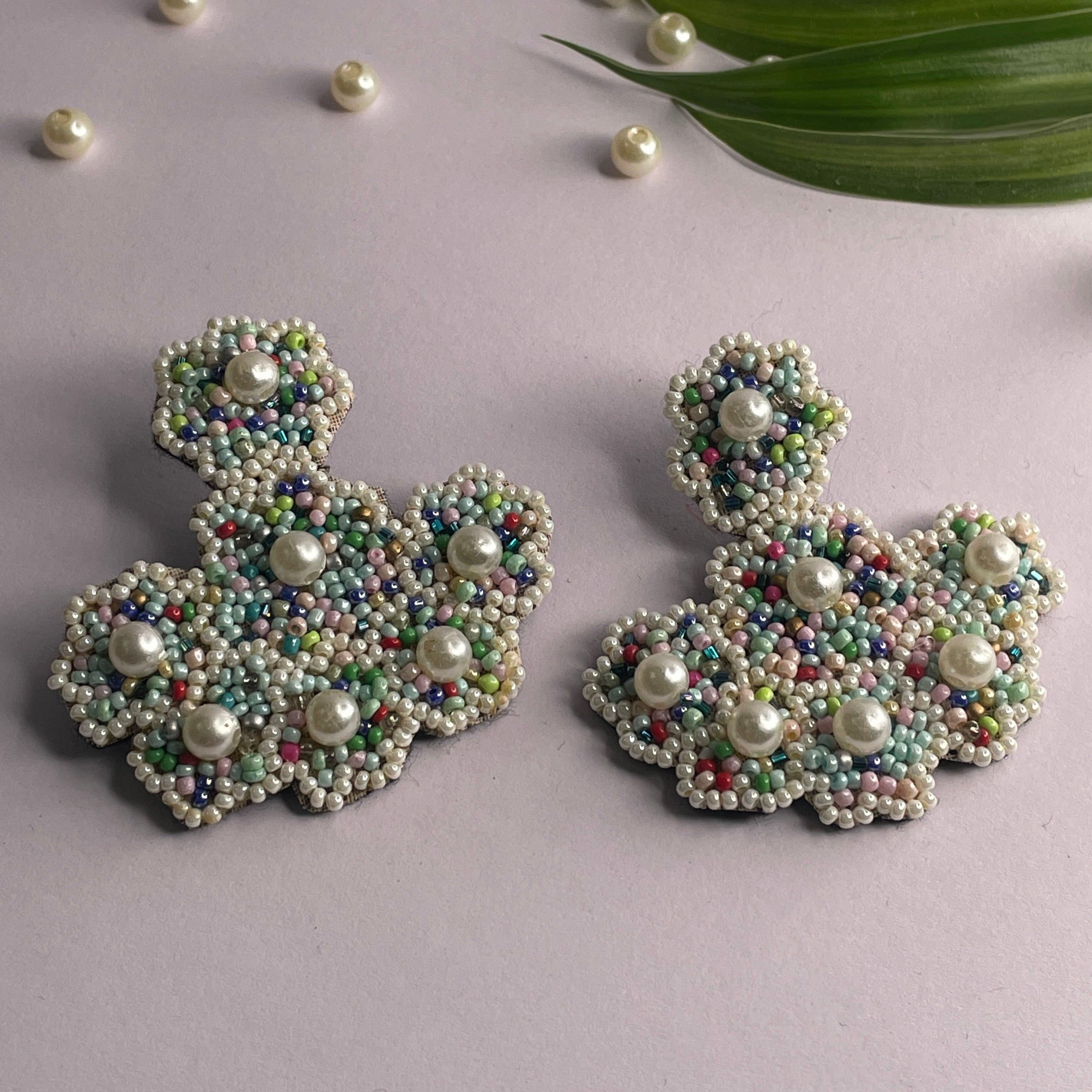 Handmade Embroidered (Earring ) United By Craft - 488 - KHOJ.CITY