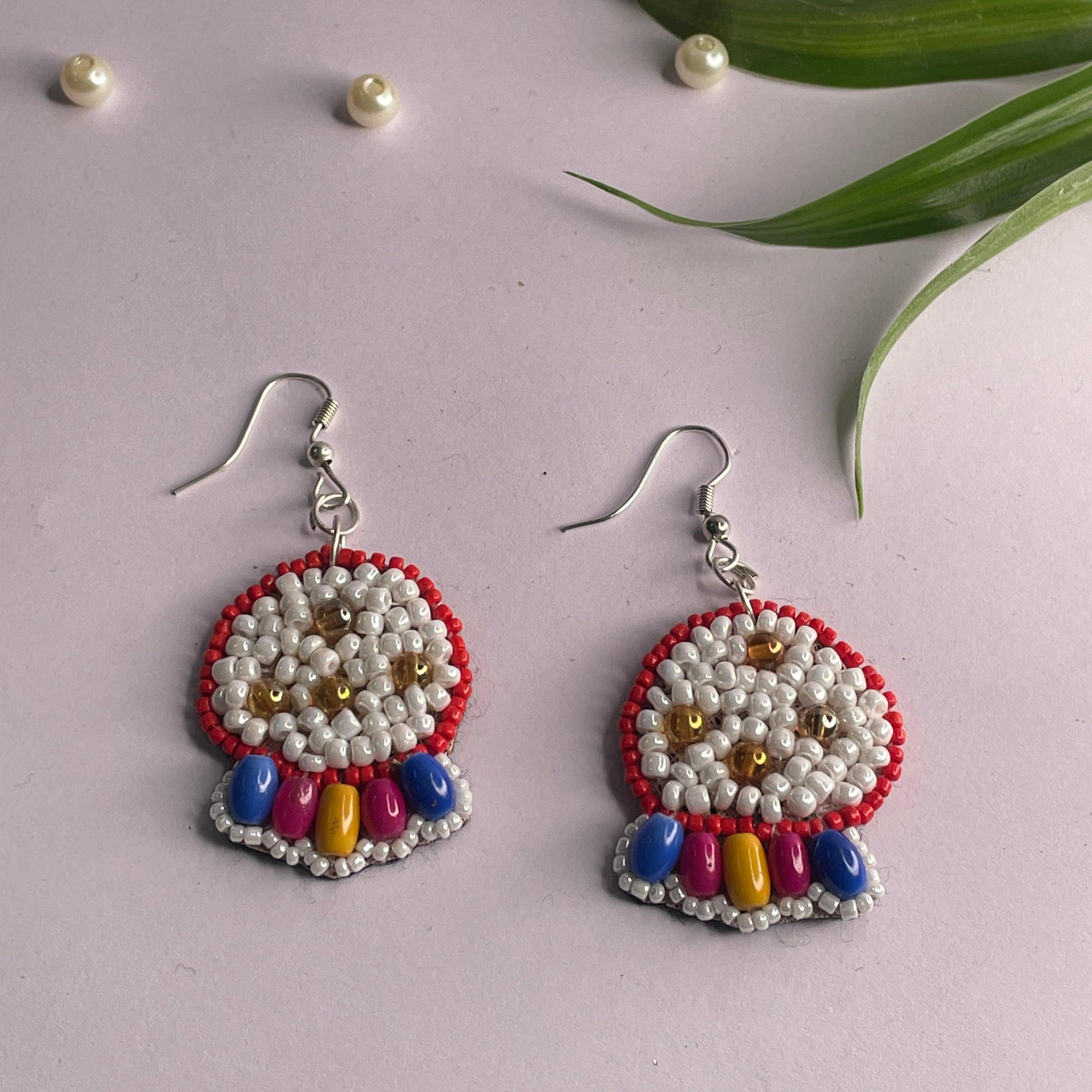 Handmade Embroidered (Earring ) United By Craft - 494 - KHOJ.CITY