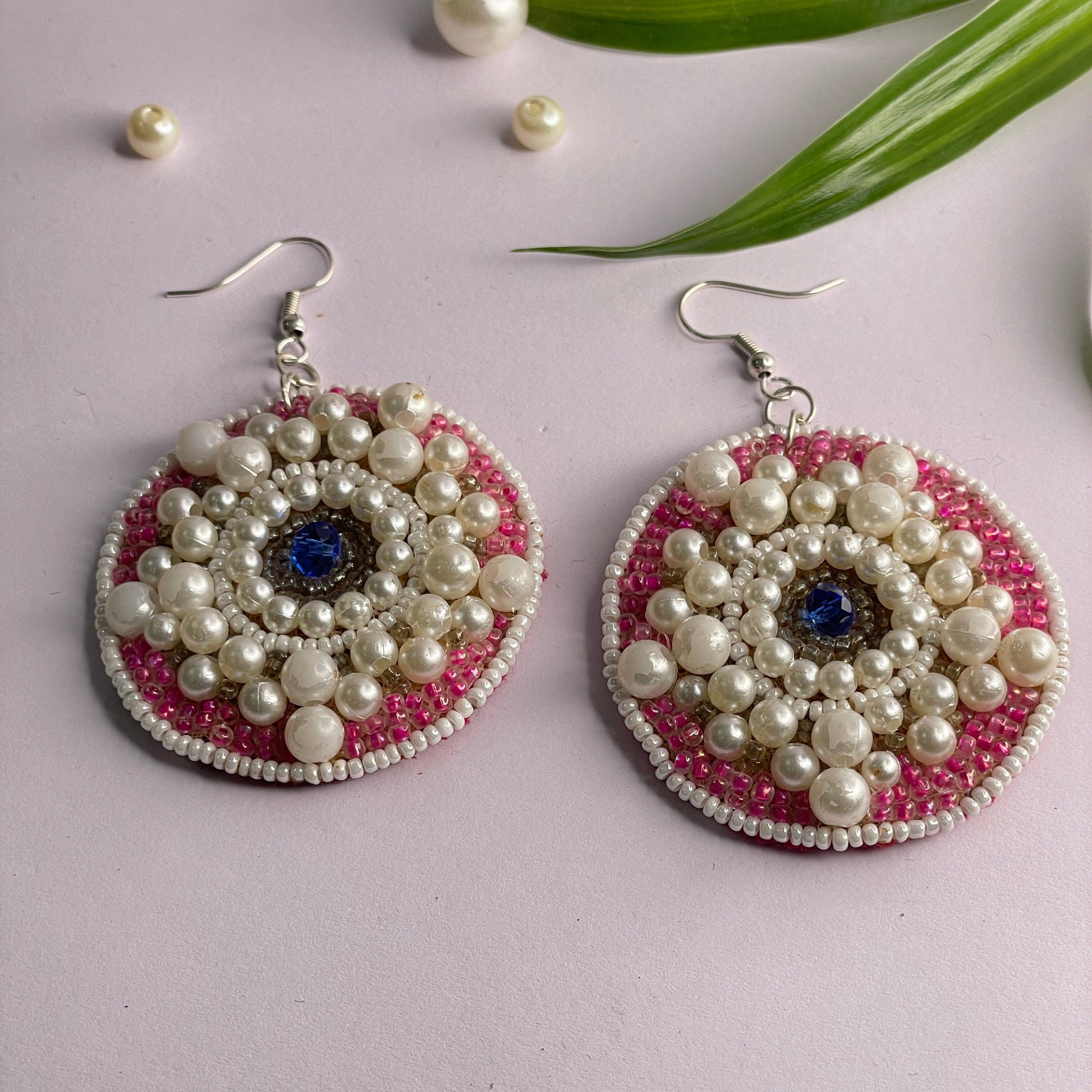 Handmade Embroidered (Earring ) United By Craft - 527 - KHOJ.CITY