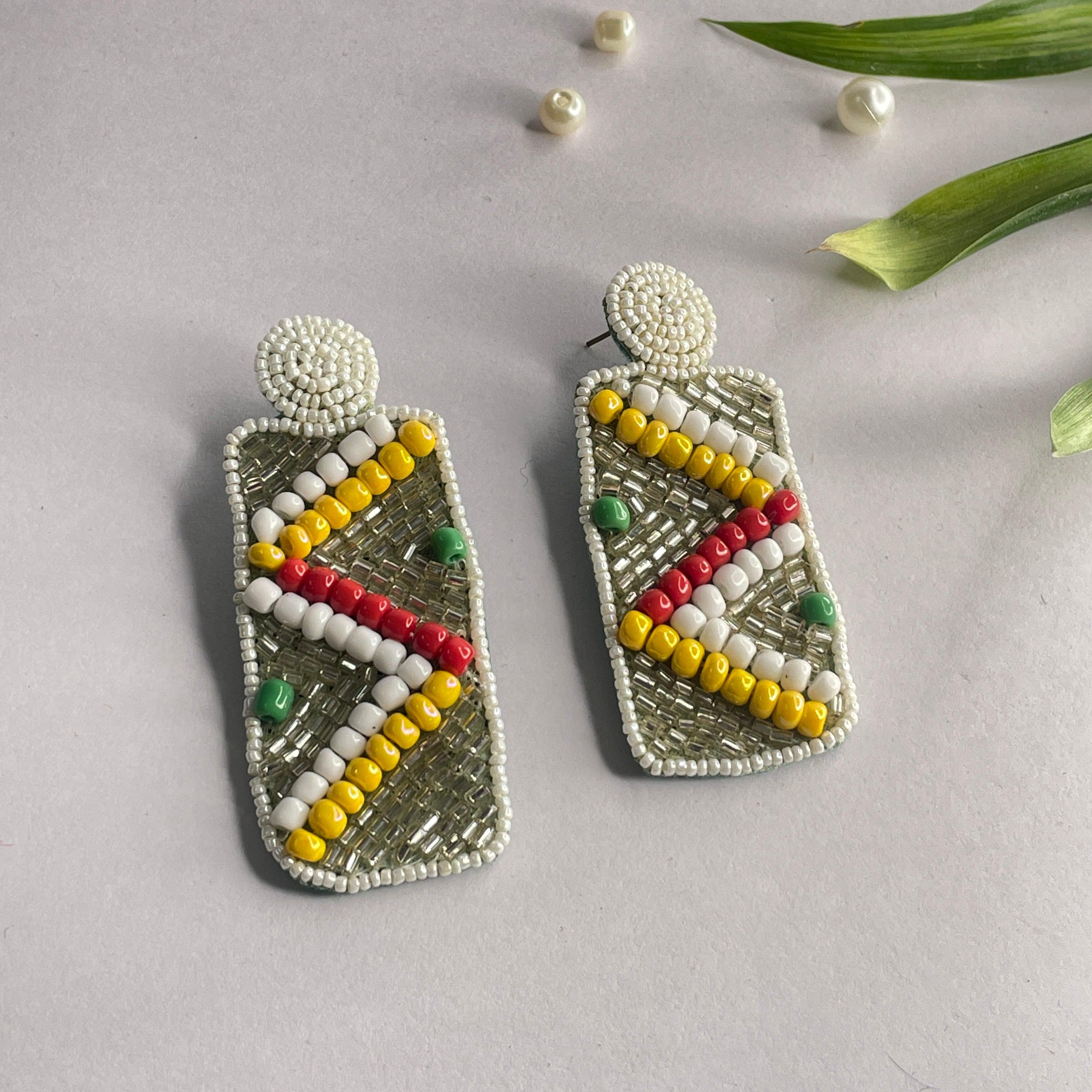 Handmade Embroidered (Earring ) United By Craft - 543 - KHOJ.CITY
