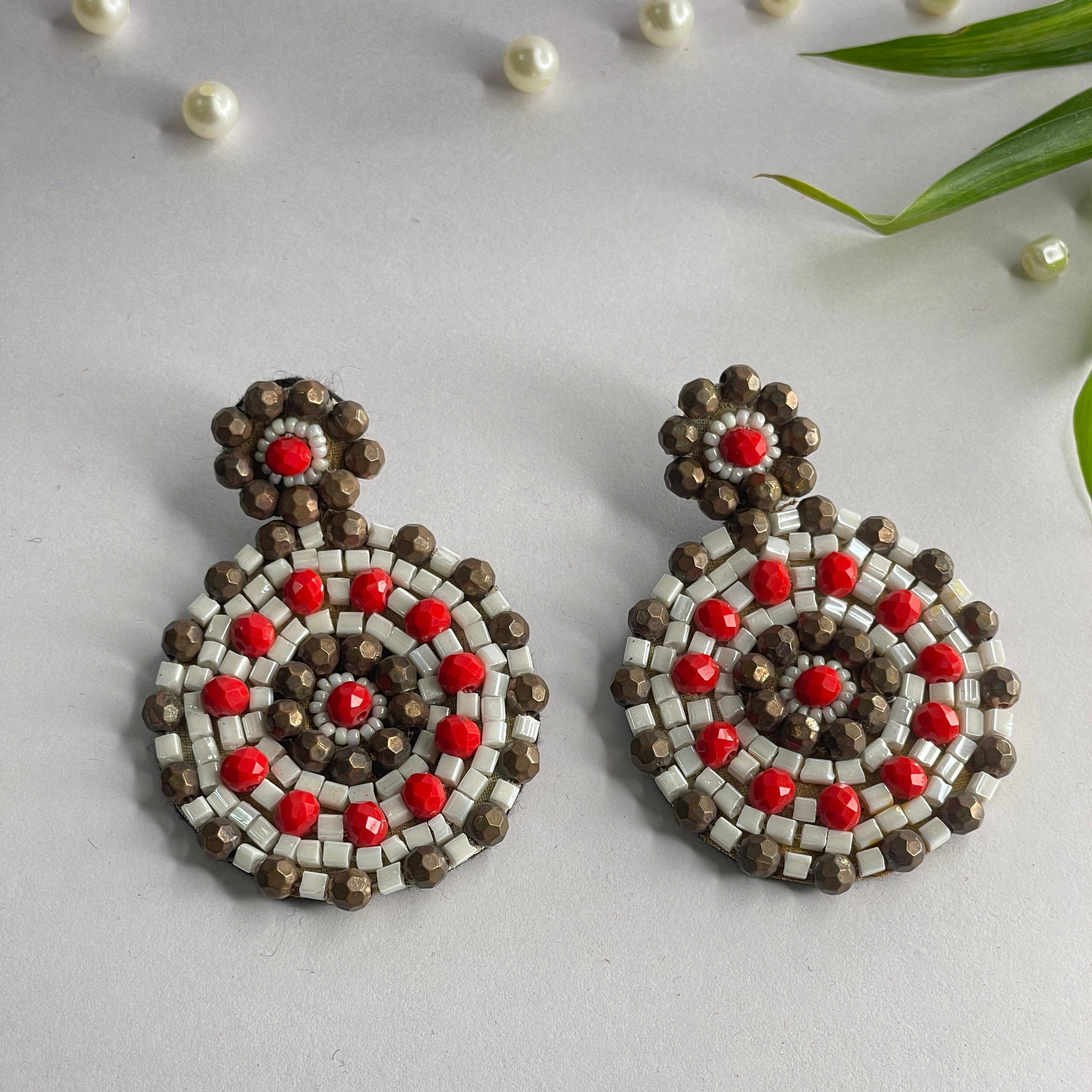 Handmade Embroidered (Earring ) United By Craft - 545 - KHOJ.CITY