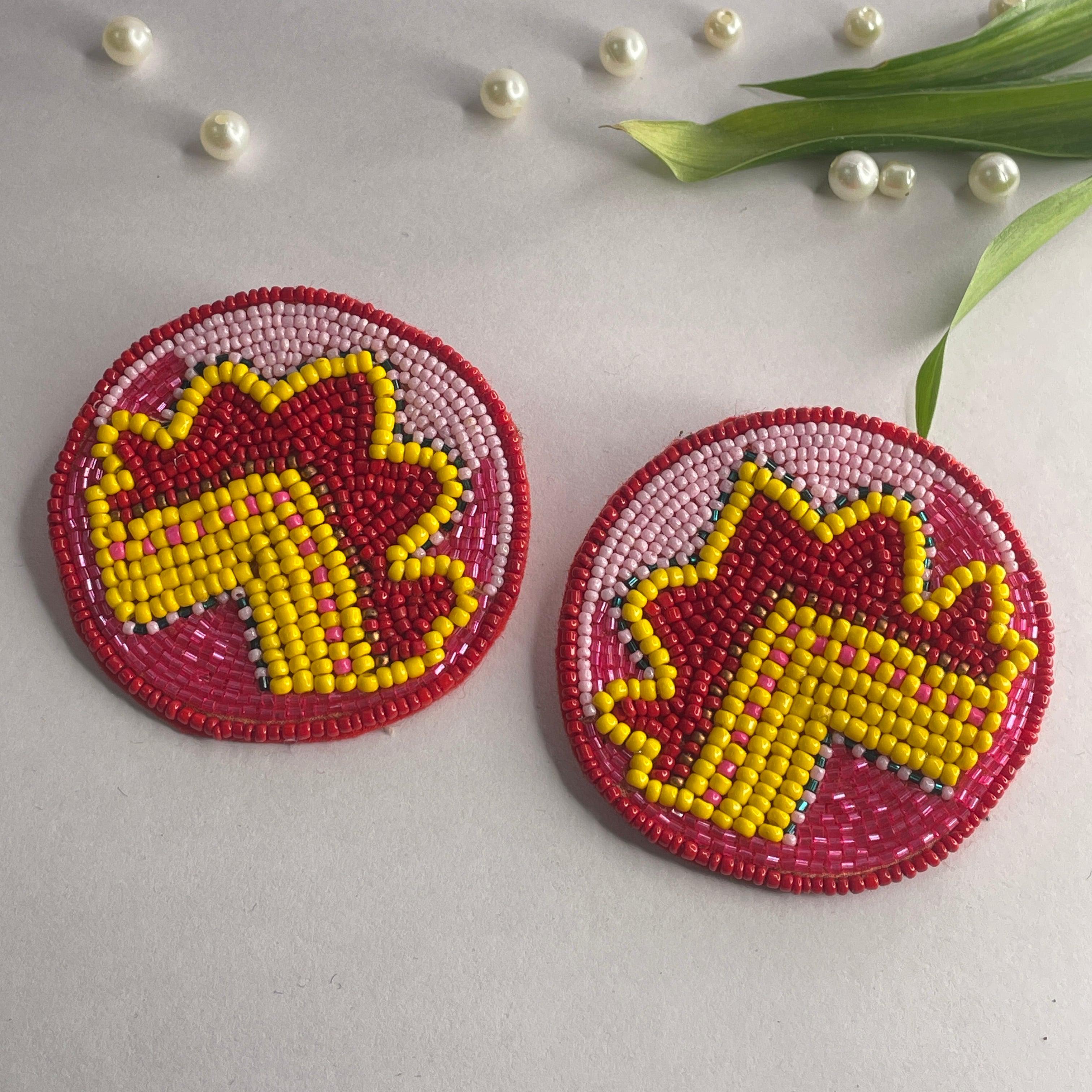 Handmade Embroidered (Earring ) United By Craft - 588 - KHOJ.CITY