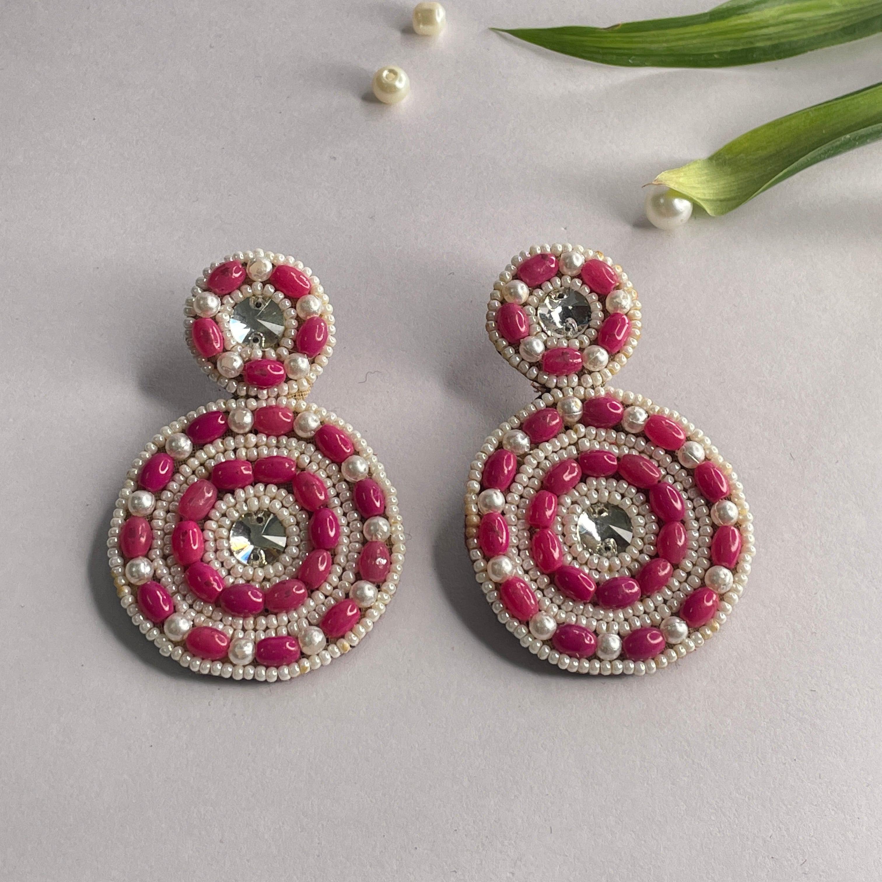 Handmade Embroidered (Earring ) United By Craft - 592 - KHOJ.CITY