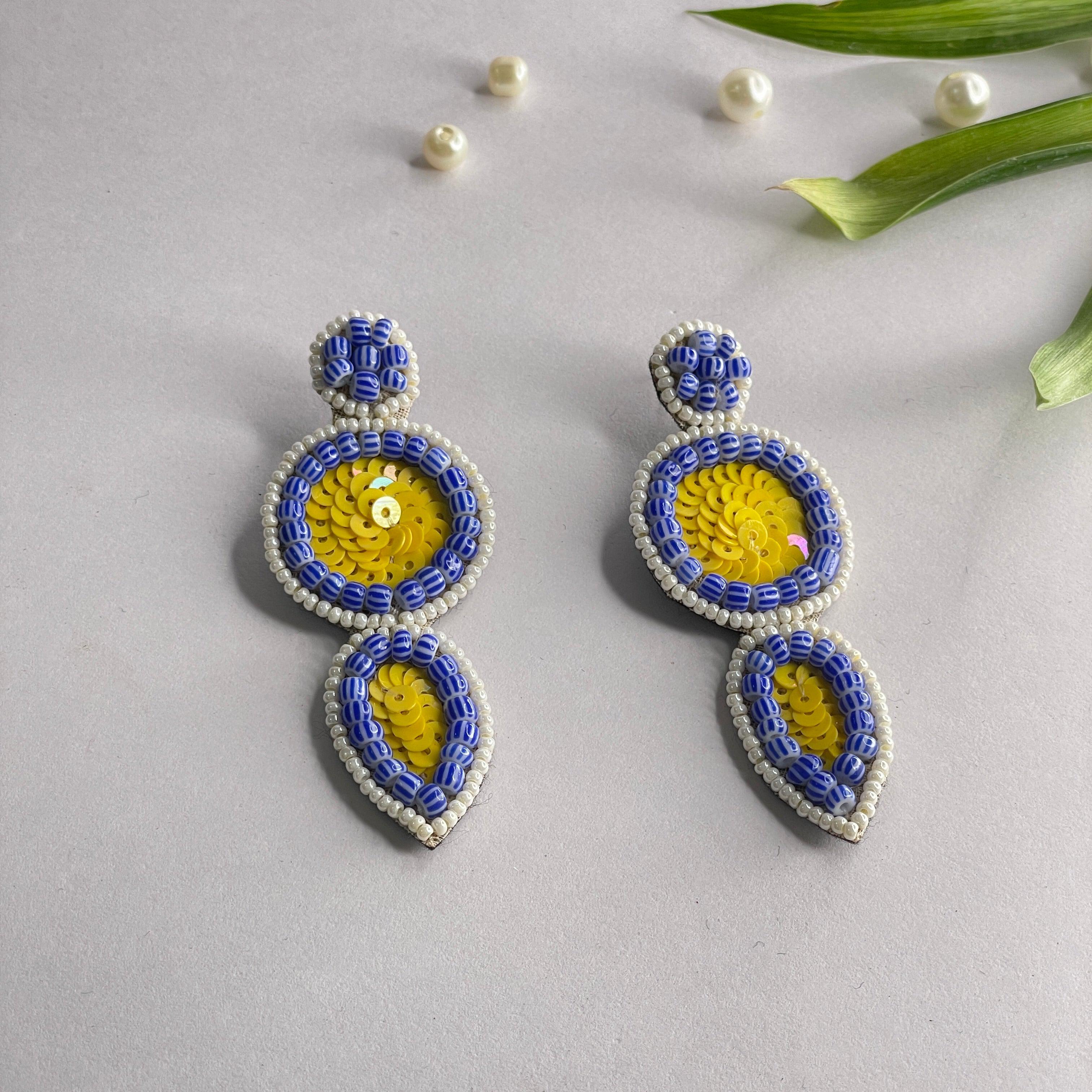 Handmade Embroidered (Earring ) United By Craft - 598 - KHOJ.CITY