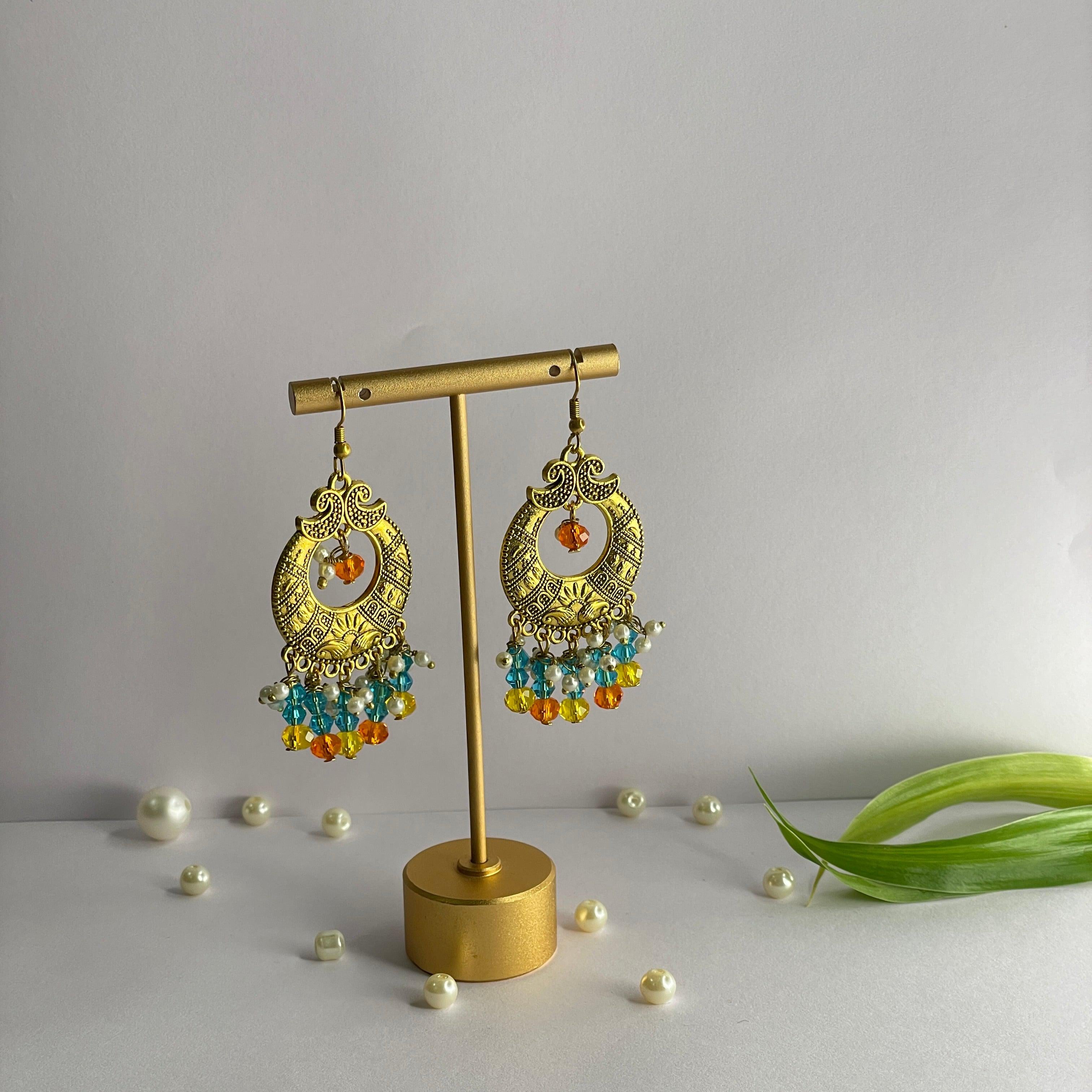 Oxidised Charms Multi Color Handmade Drop (Earrings) HM-ER-003 - KHOJ.CITY