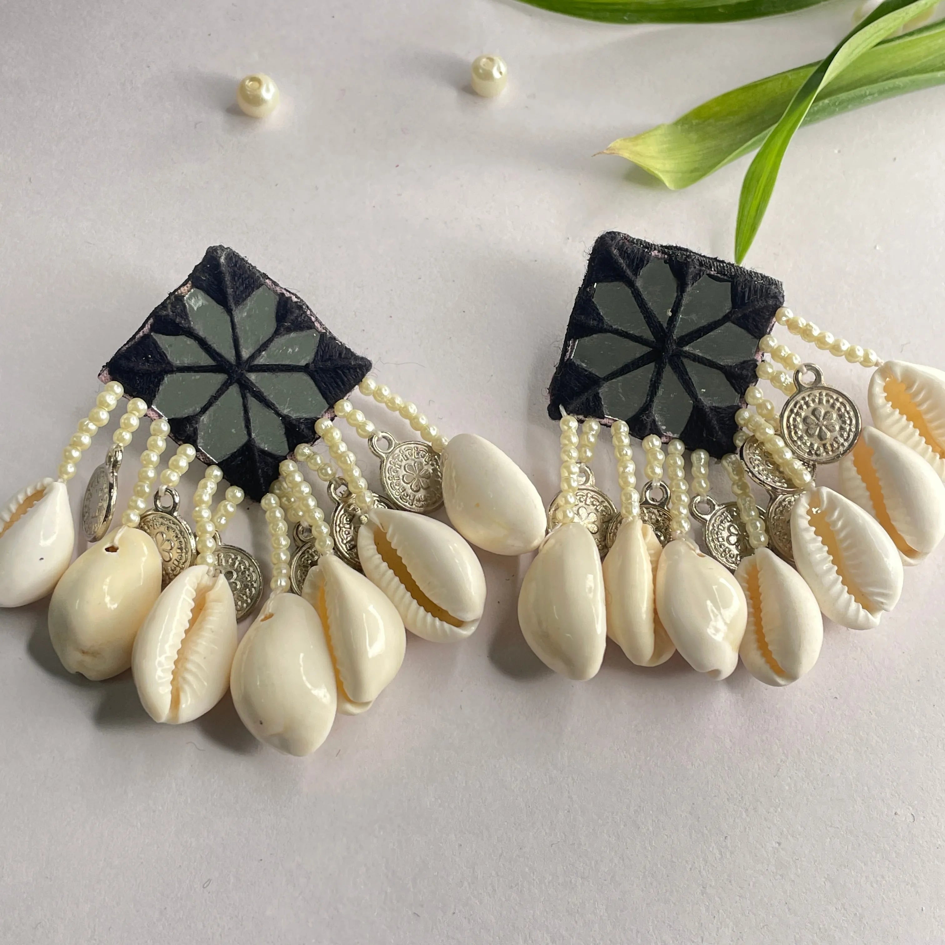 Ebony Multi Color Handmade Drop (Earrings) HM-ER-022 - KHOJ.CITY