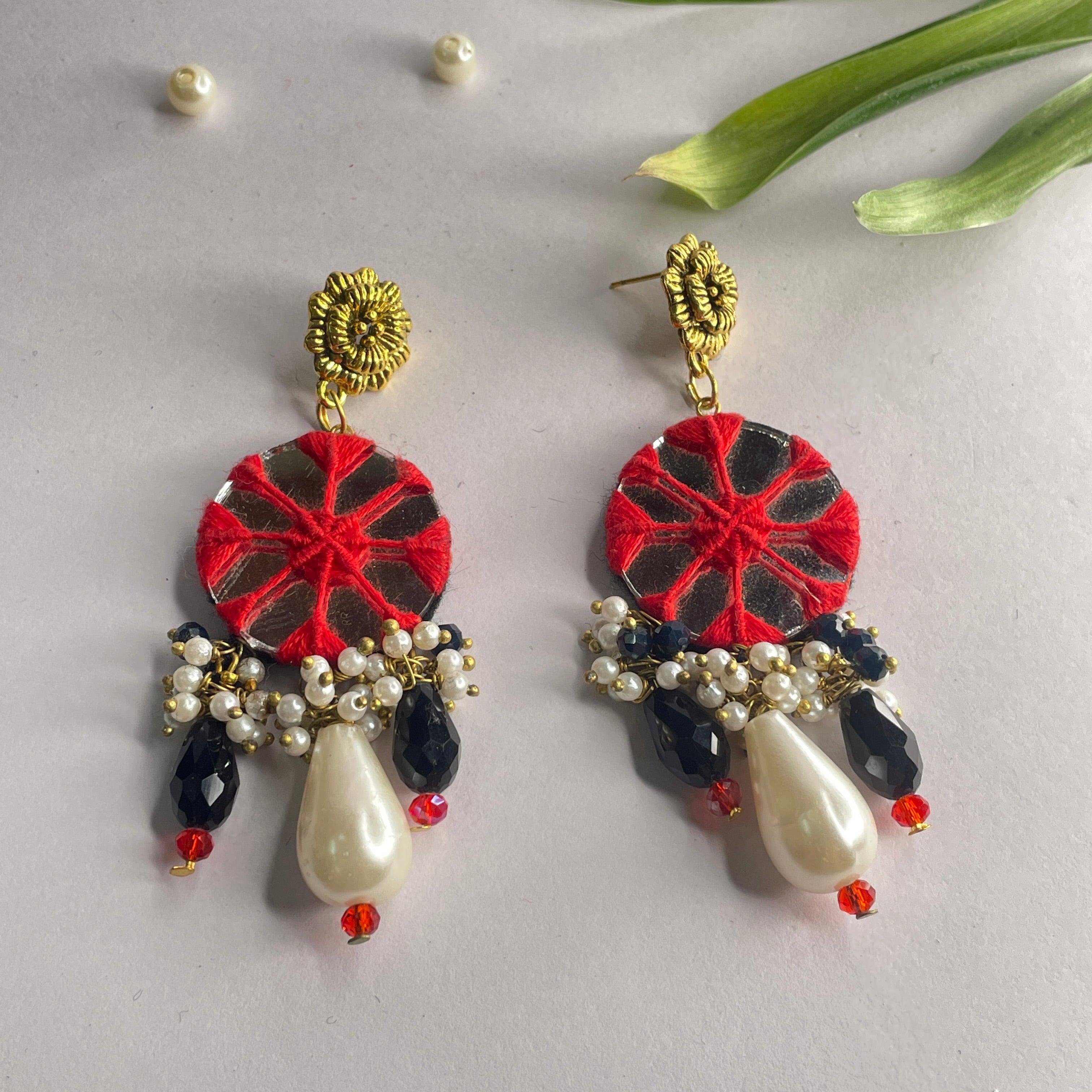 Oxidised Charms Multi Color Handmade Drop (Earrings) HM-ER-023 - KHOJ.CITY