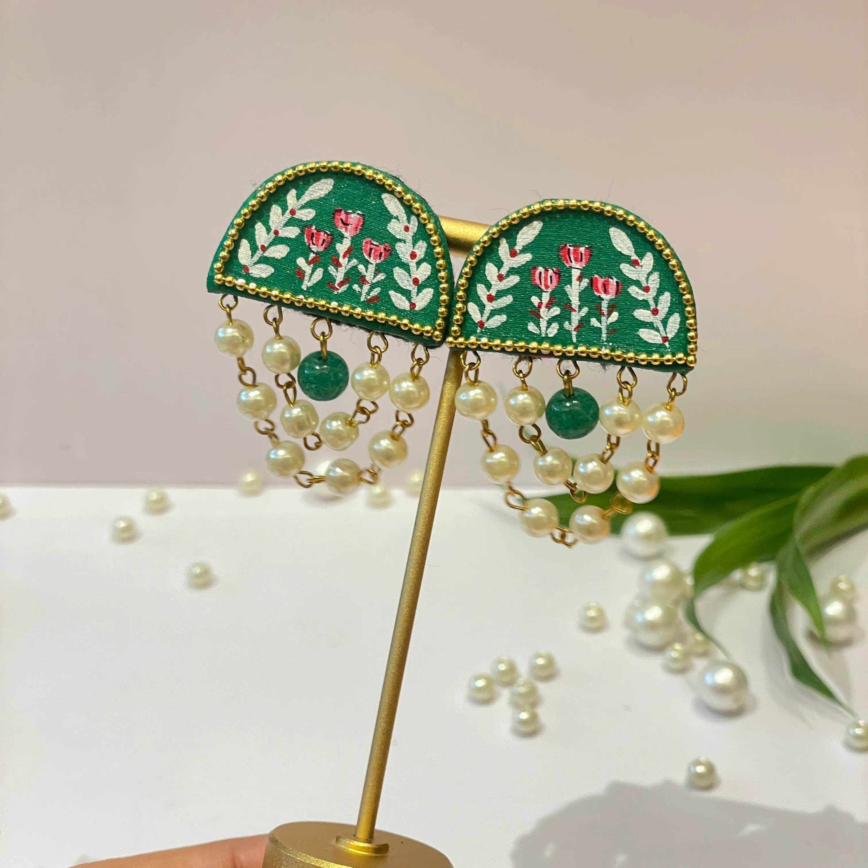 Mini Classic Multi Color Hand Painted Stud (Earrings) HP-ER-129 - KHOJ.CITY