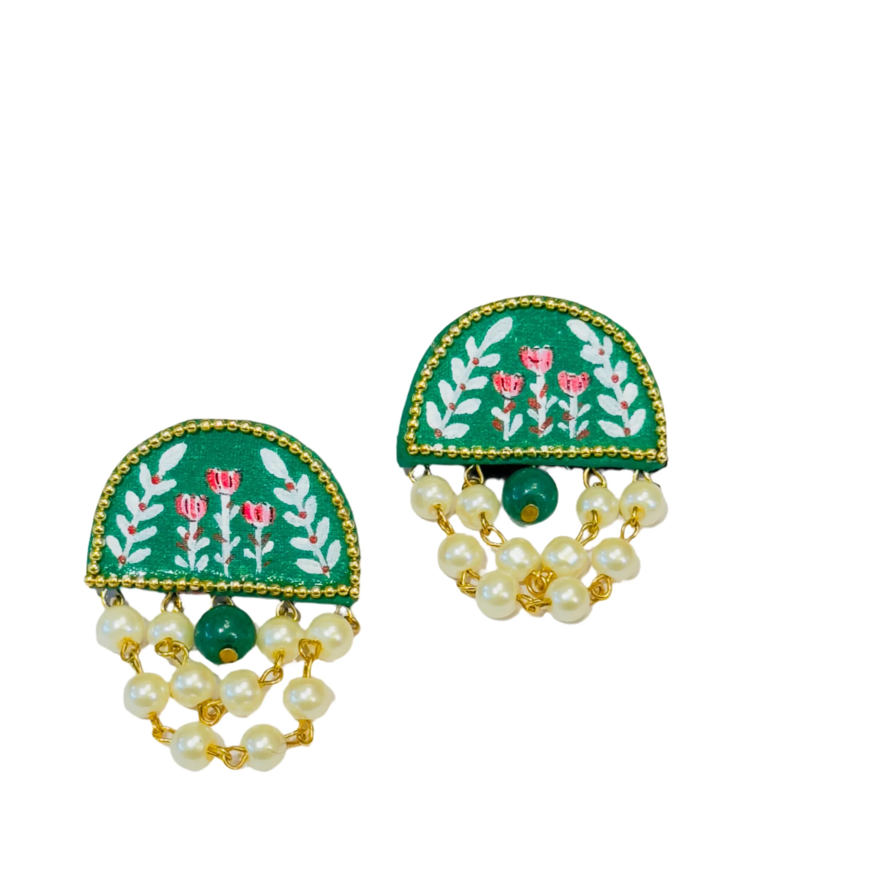 Mini Classic Multi Color Hand Painted Stud (Earrings) HP-ER-129 - KHOJ.CITY