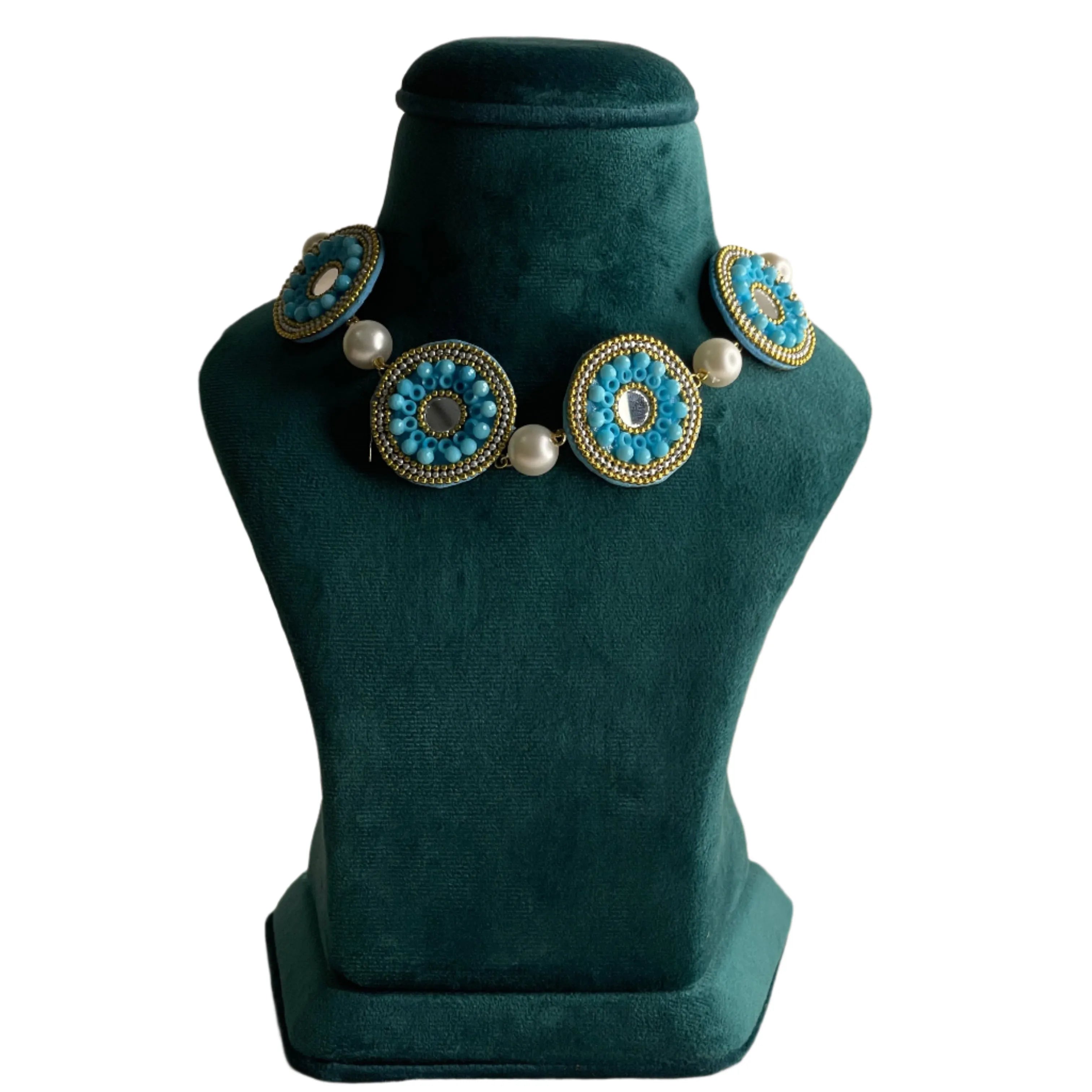 khoj city Navy Classic Multi Color Handmade (Necklace) HM-NP-028