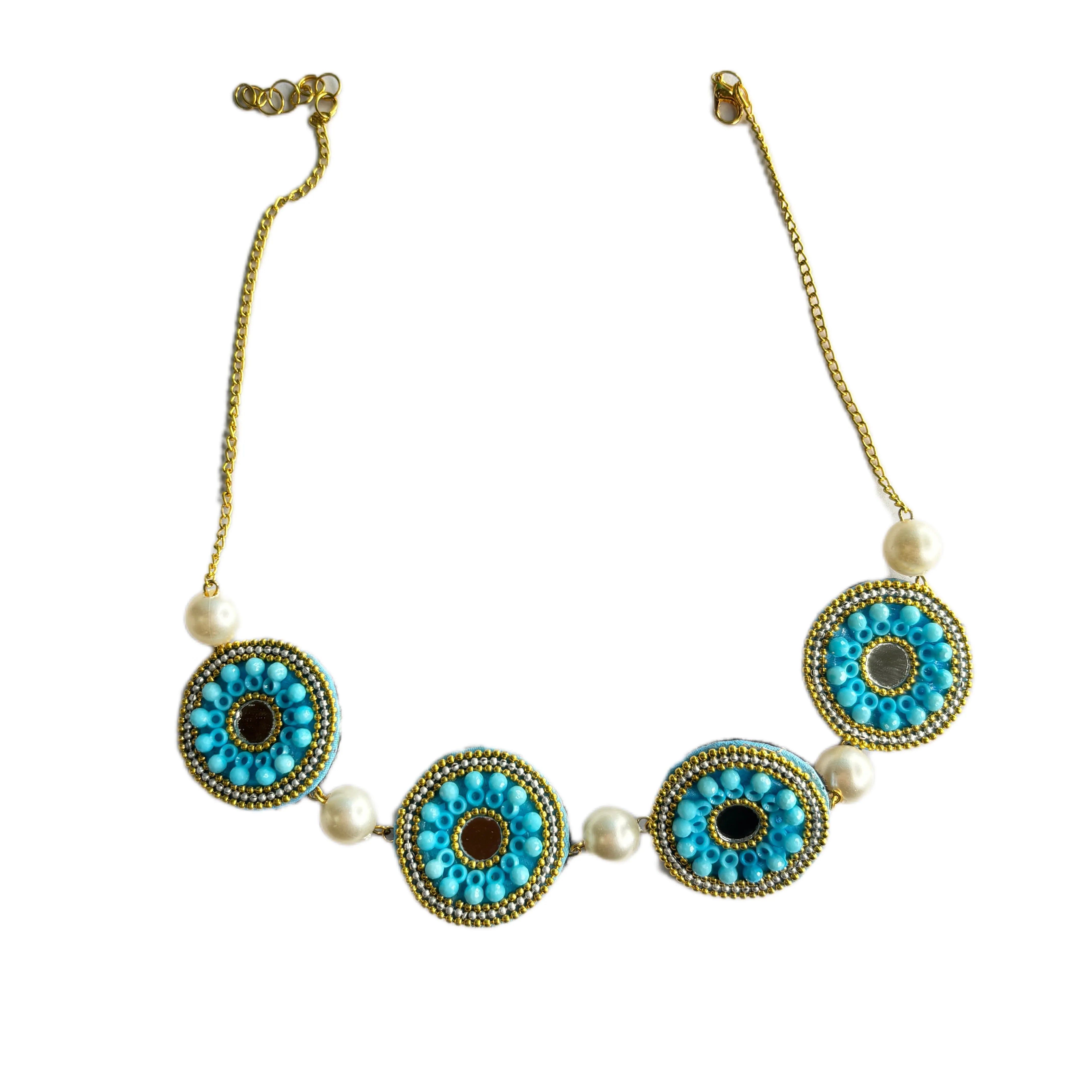khoj city Navy Classic Multi Color Handmade (Necklace) HM-NP-028