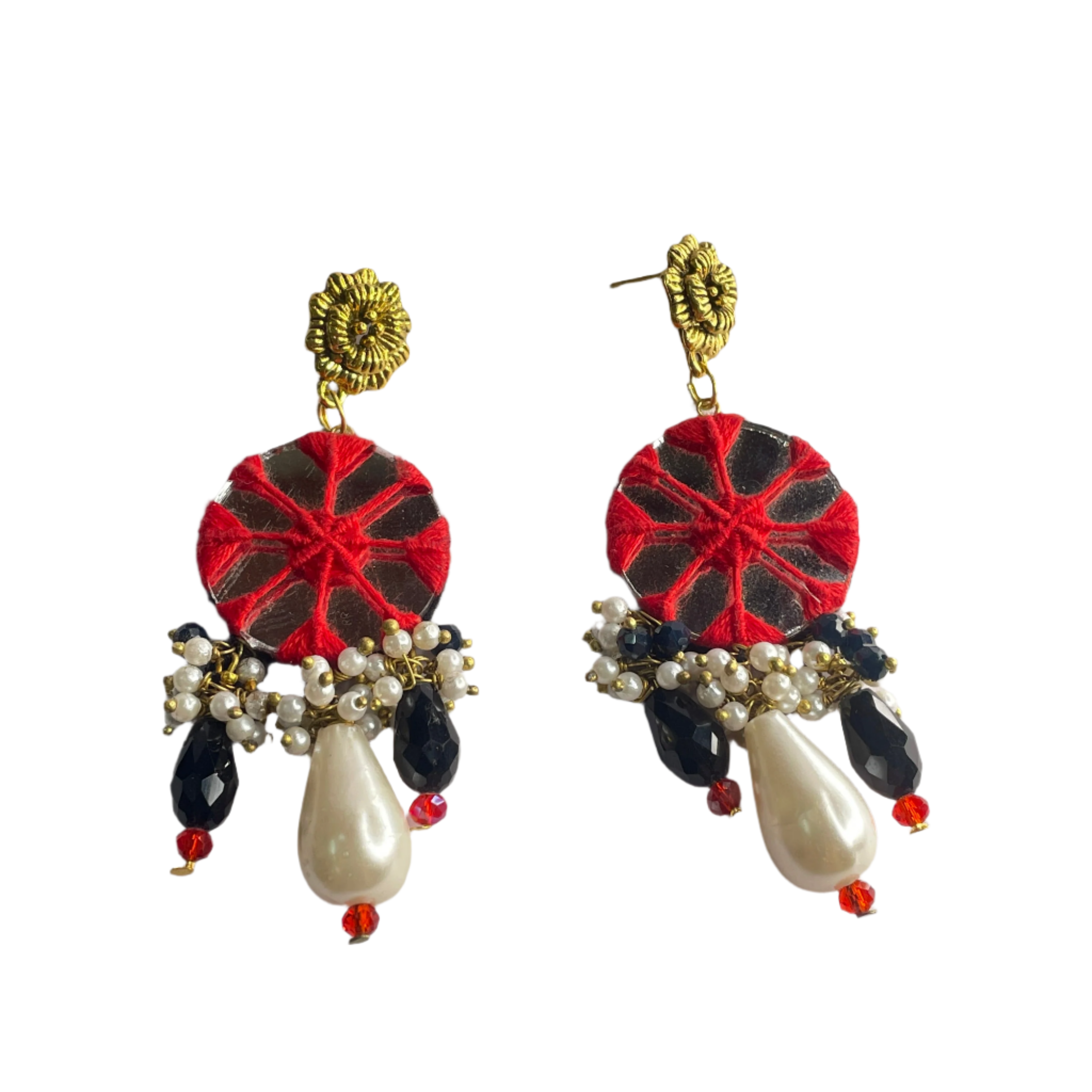 Oxidised Charms Multi Color Handmade Drop (Earrings) HM-ER-023 - KHOJ.CITY