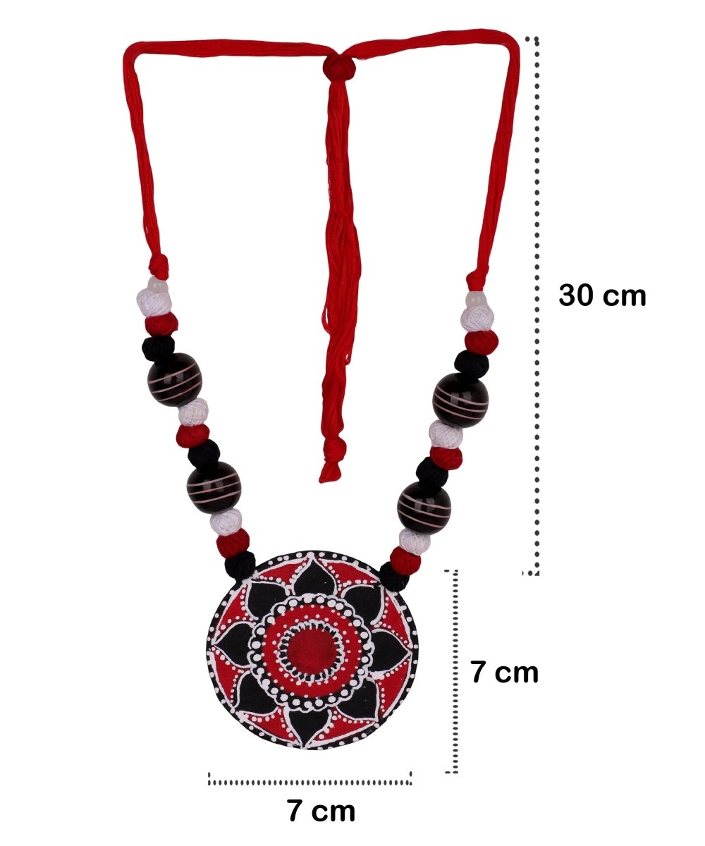 Kolam Classic Multi Color Hand Painted (Necklace) HP - NP - 055 - KHOJ.CITY