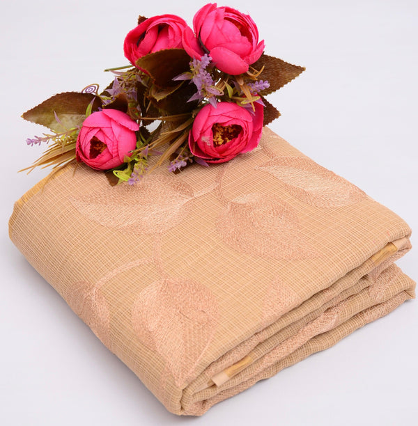 Kota Doria Rosy Embroidered Saree (Pure Cotton) Code- 019 - KHOJ.CITY