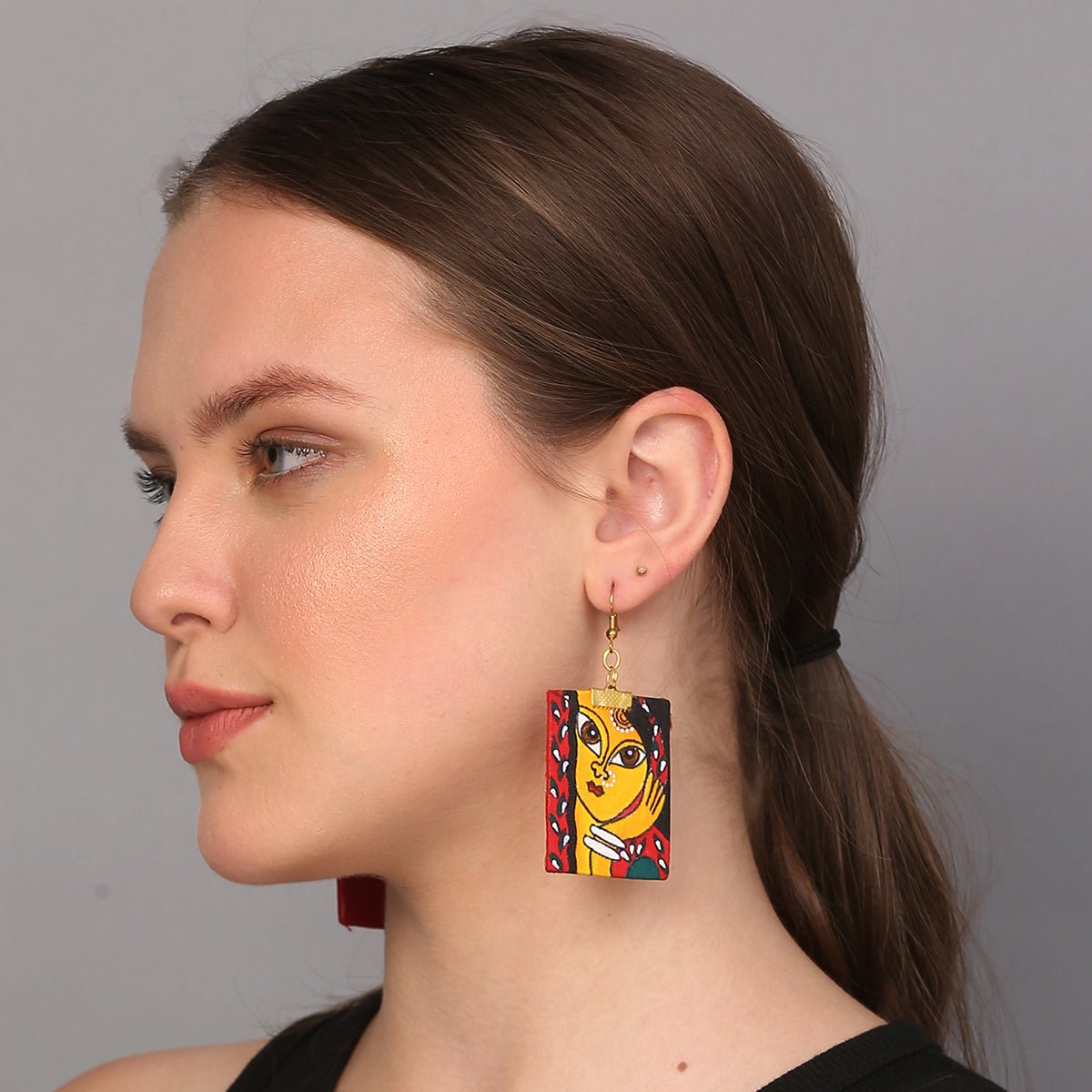 Laajo Traditional Multi Color Hand Painted Drop (Earrings) HP - ER - KHOJ.CITY