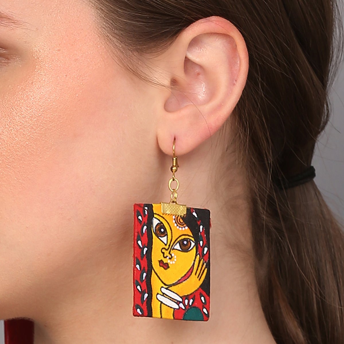 Laajo Traditional Multi Color Hand Painted Drop (Earrings) HP - ER - KHOJ.CITY