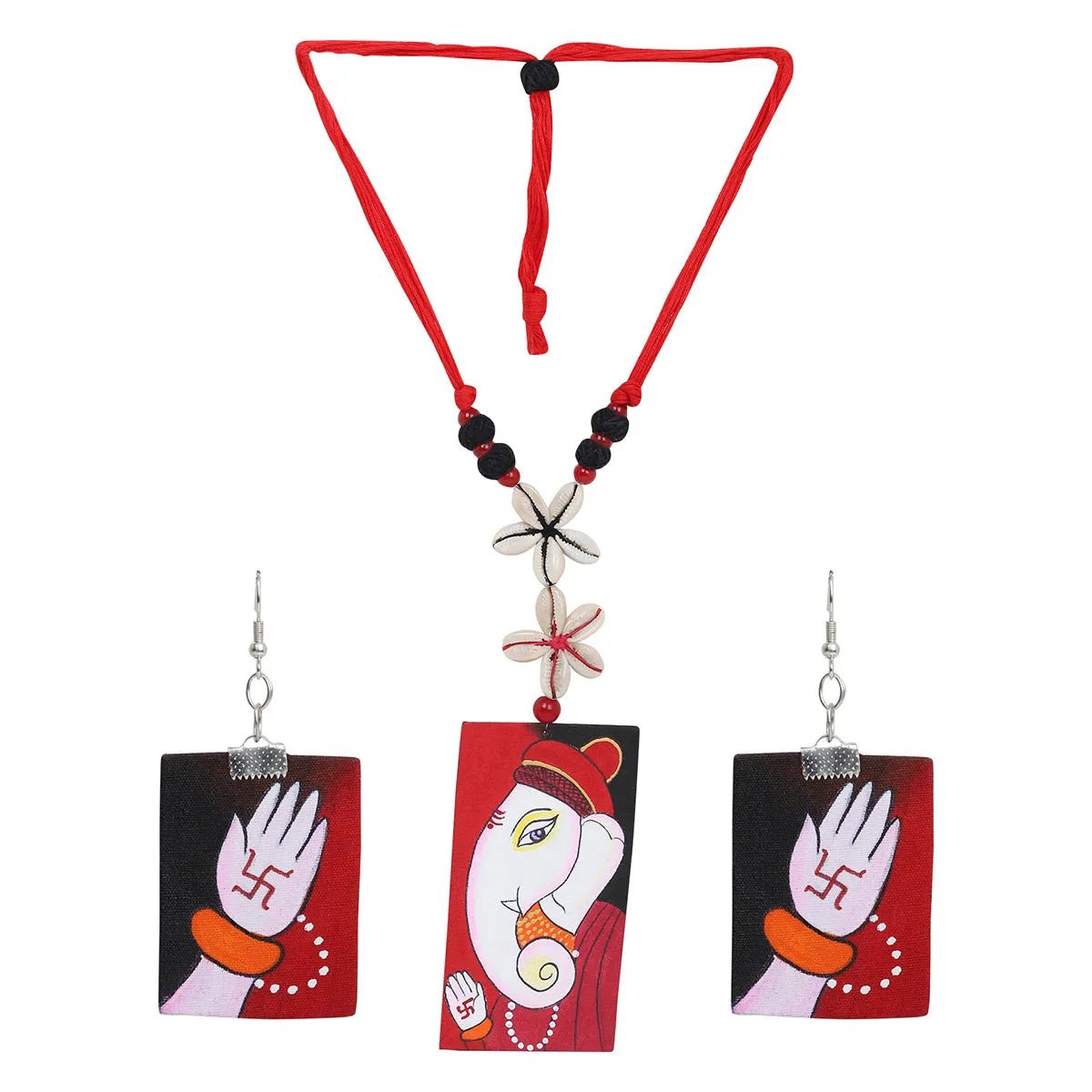 Lambodar Mumbai cha Ganesha Traditional Multi Color Handmade (Necklace set) HP - NP - KHOJ.CITY