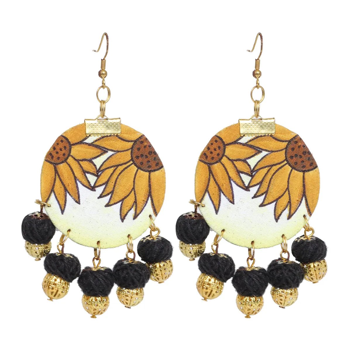 Lilium Traditional Multi Color Hand Painted Drop (Earrings) HP - ER - 095 - KHOJ.CITY