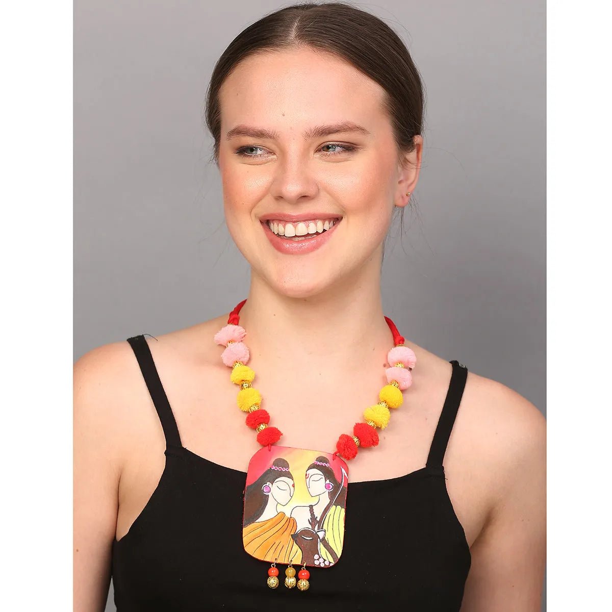 Maithili Ram Traditional Multi Color Hand Painted (Necklace) HP - NP - 099 - KHOJ.CITY