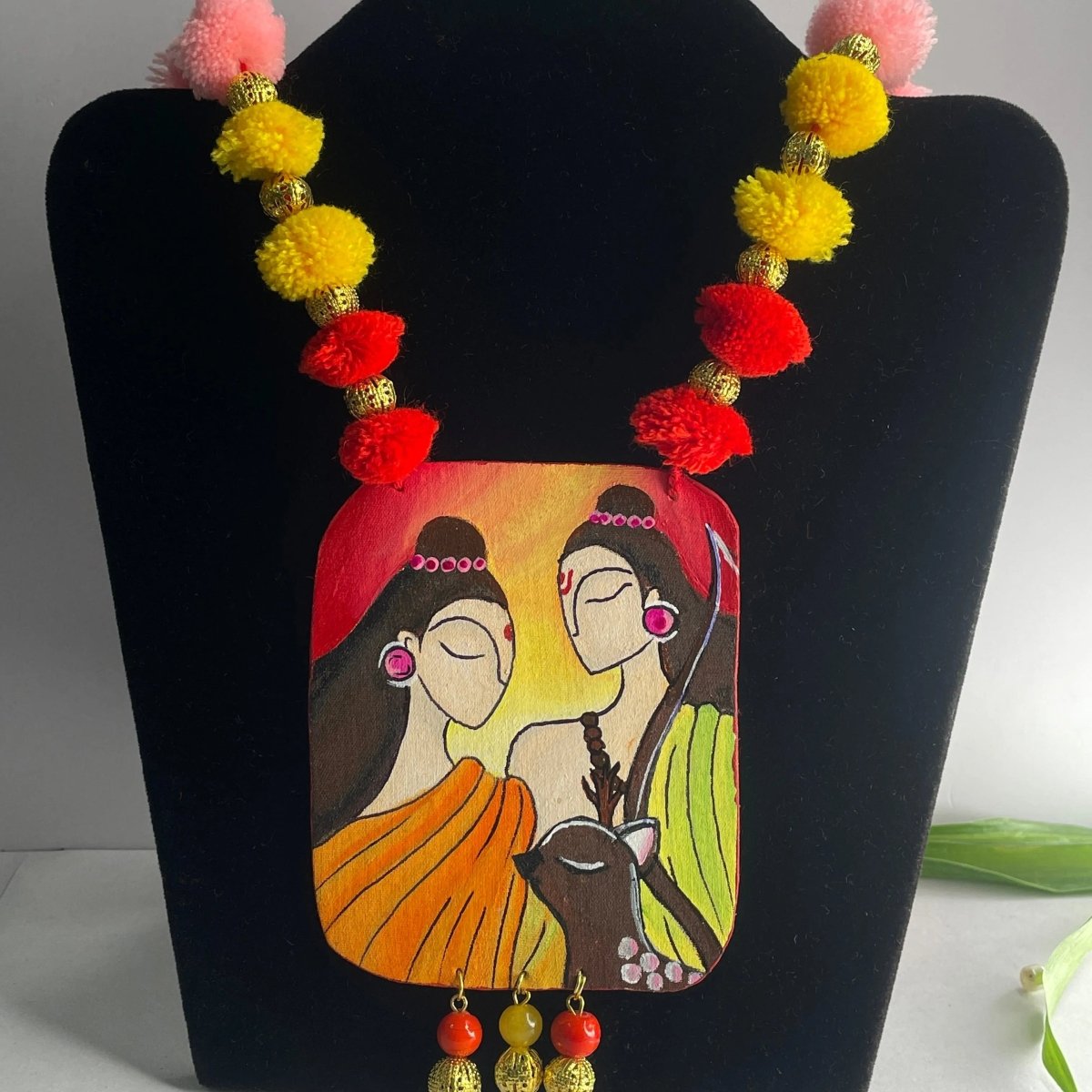 Maithili Ram Traditional Multi Color Hand Painted (Necklace) HP - NP - 099 - KHOJ.CITY