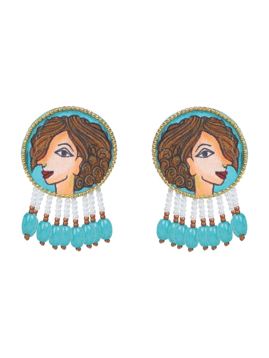 Mini Classic Multi Color Hand Painted Stud (Earrings) HP - ER - 104 - KHOJ.CITY