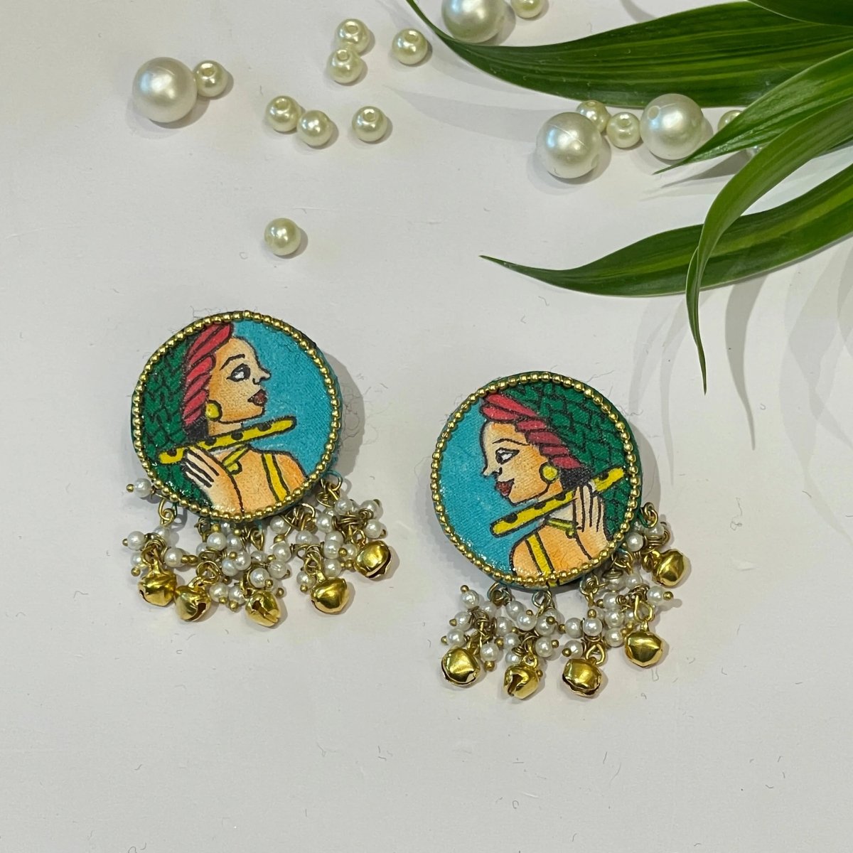 Mini Classic Multi Color Hand Painted Stud (Earrings) HP - ER - 109 - KHOJ.CITY