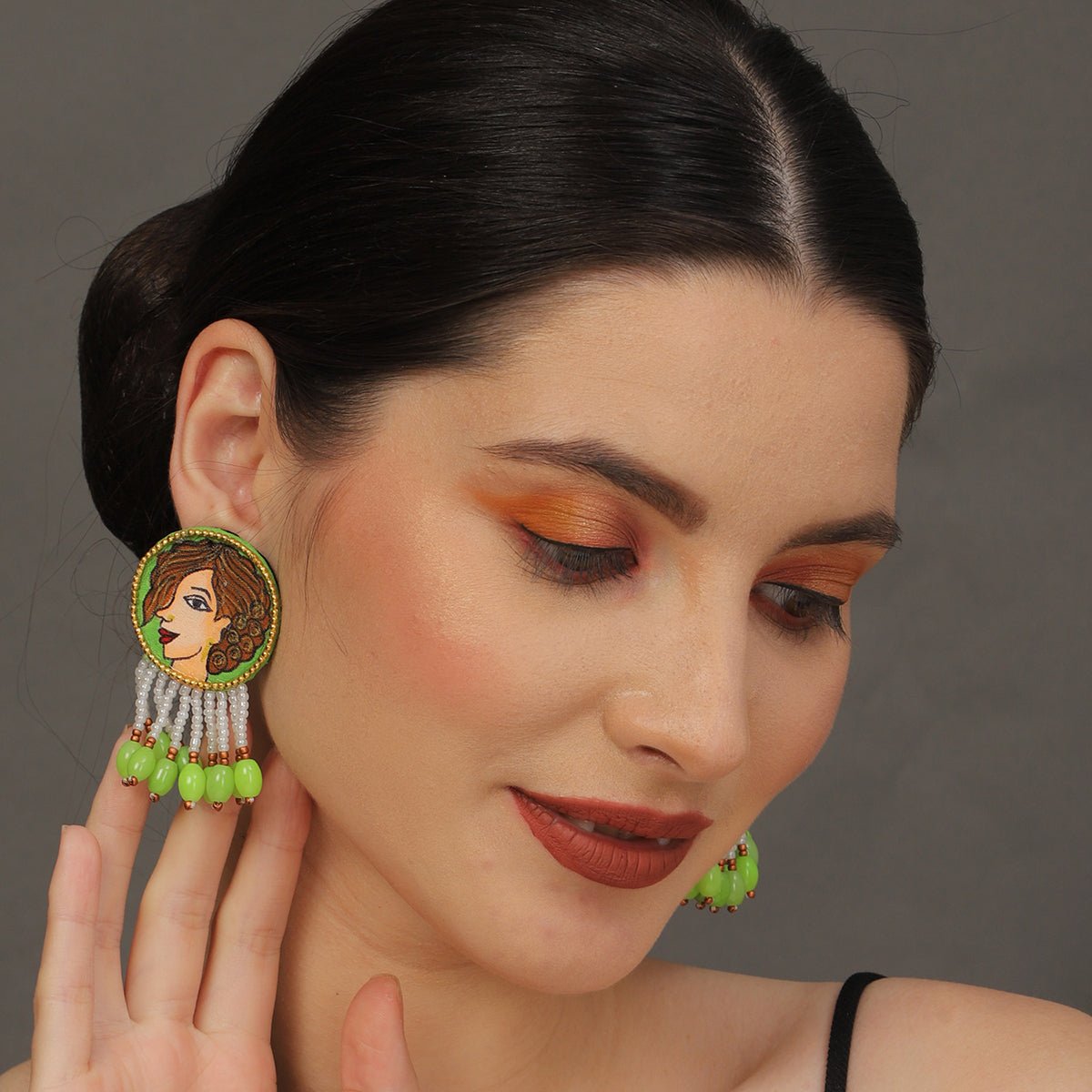 Mini Classic Multi Color Hand Painted Stud (Earrings) HP - ER - 114 - KHOJ.CITY