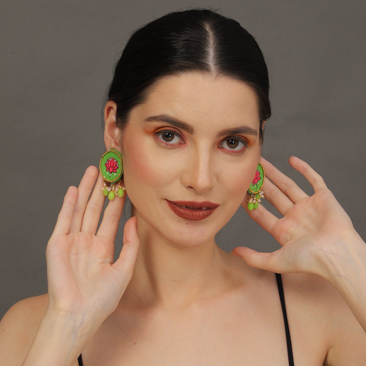 Mini Classic Multi Color Hand Painted Stud (Earrings) HP - ER - 120 - KHOJ.CITY