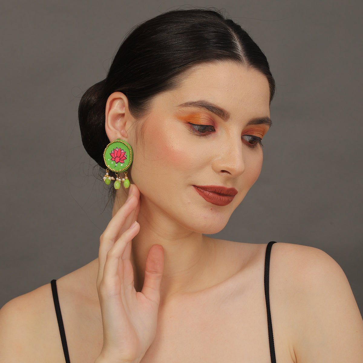 Mini Classic Multi Color Hand Painted Stud (Earrings) HP - ER - 120 - KHOJ.CITY