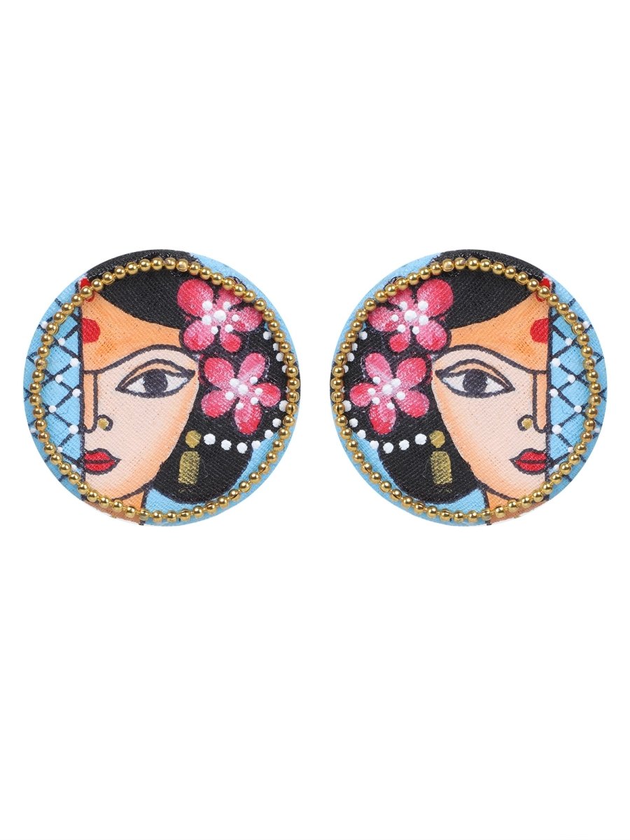 Mini Classic Multi Color Hand Painted Stud (Earrings) HP - ER - 121 - KHOJ.CITY