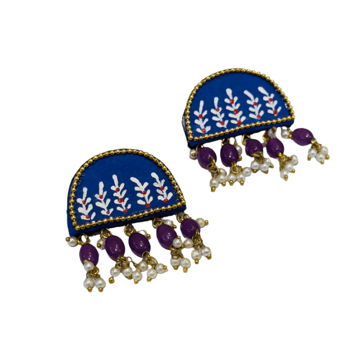 Mini Classic Multi Color Hand Painted Stud (Earrings) HP - ER - 128 - KHOJ.CITY