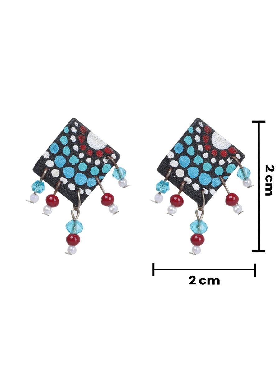 Mini Classic Multi Color Hand Painted Stud (Earrings) HP - ER - 216 - KHOJ.CITY
