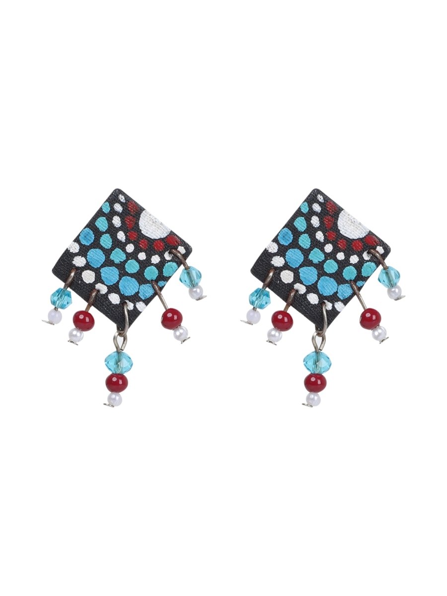 Mini Classic Multi Color Hand Painted Stud (Earrings) HP - ER - 216 - KHOJ.CITY