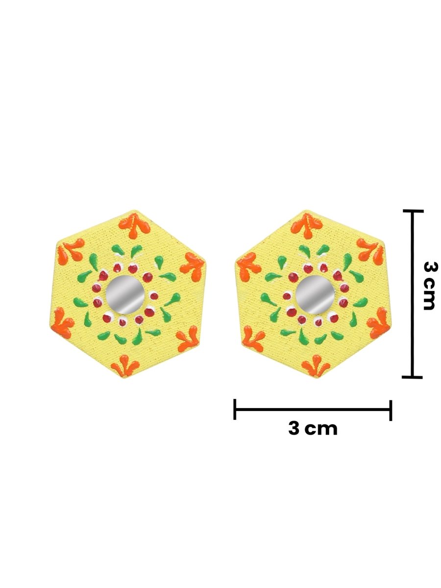 Mini Classic Multi Color Hand Painted Stud (Earrings) HP - ER - 217 - KHOJ.CITY