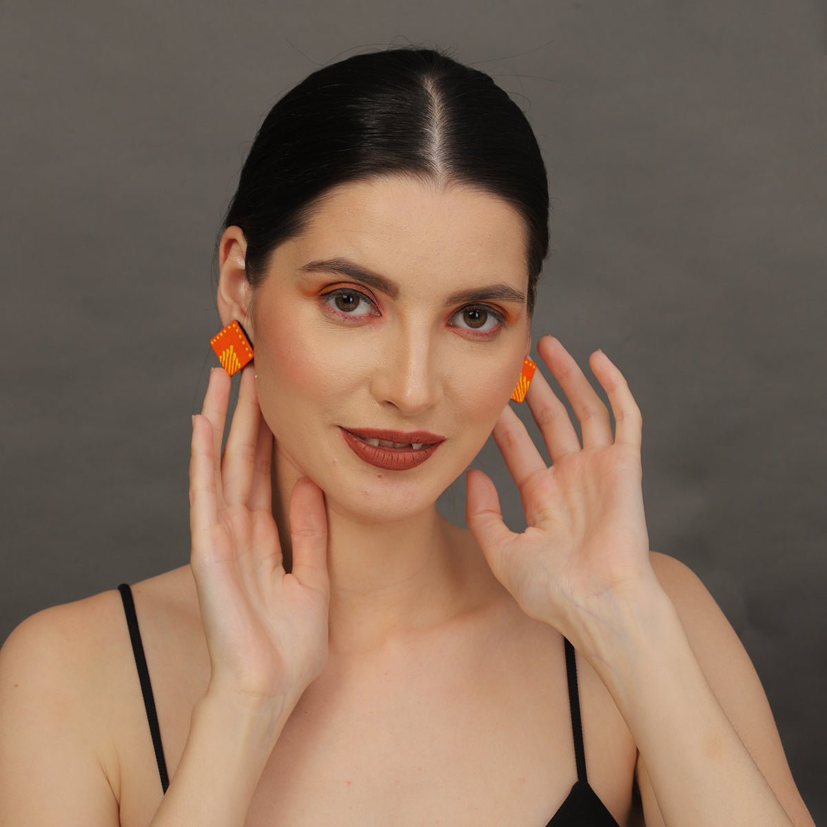 Mini Classic Multi Color Hand Painted Stud (Earrings) HP - ER - 218 - KHOJ.CITY