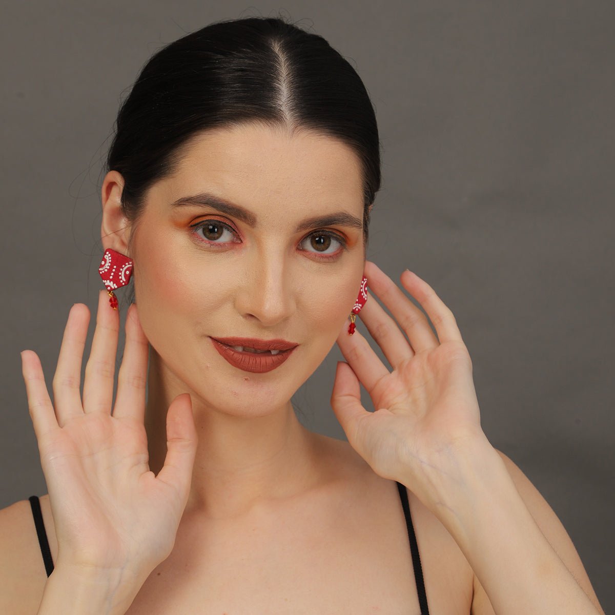 Mini Classic Multi Color Hand Painted Stud (Earrings) HP - ER - 219 - KHOJ.CITY