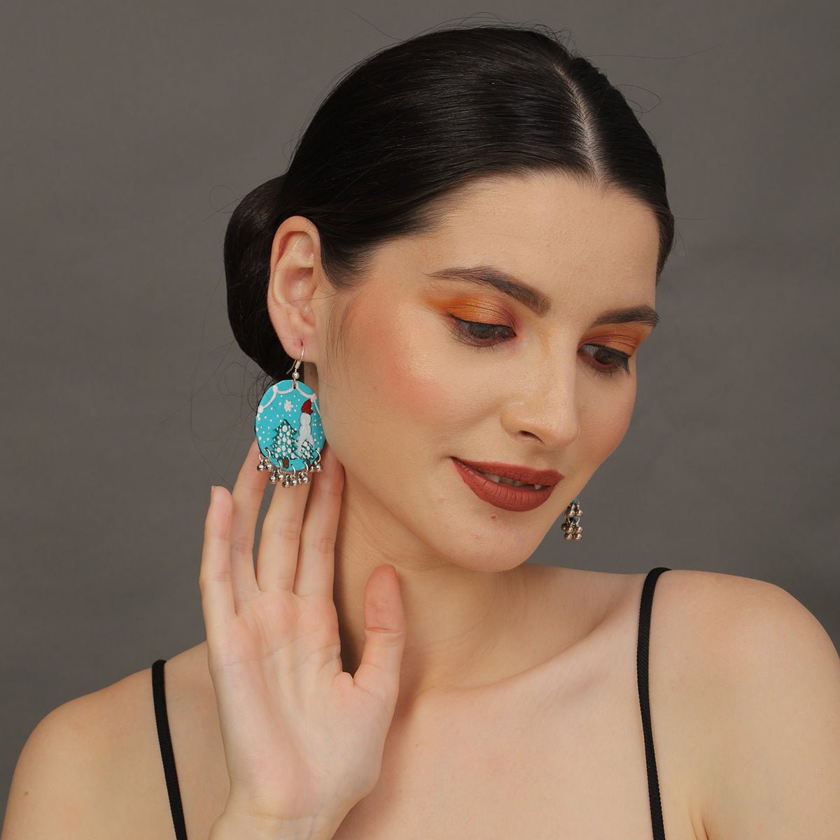 Mini Classic Multi Color Hand Painted Stud (Earrings) HP - ER - 228 - KHOJ.CITY