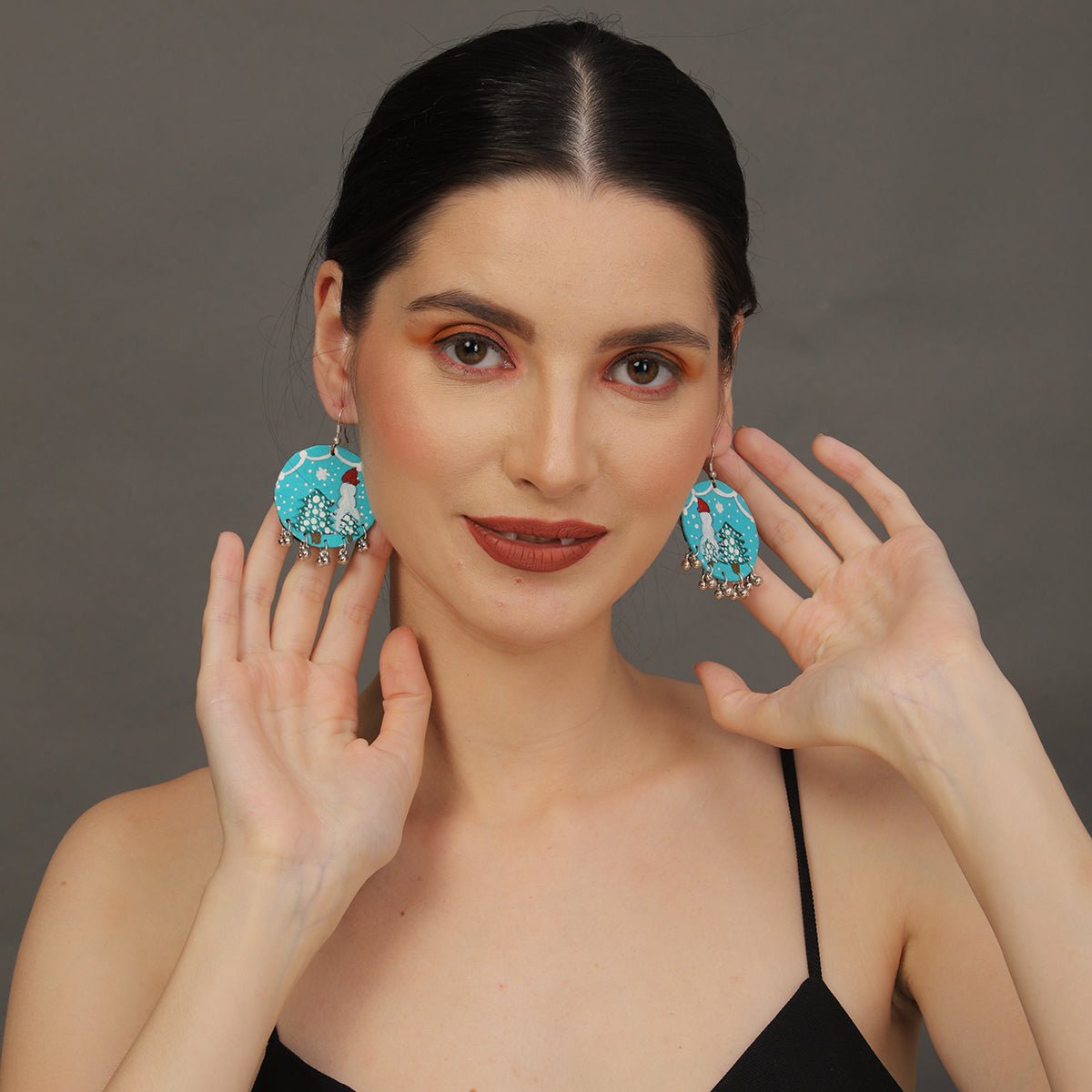 Mini Classic Multi Color Hand Painted Stud (Earrings) HP - ER - 228 - KHOJ.CITY