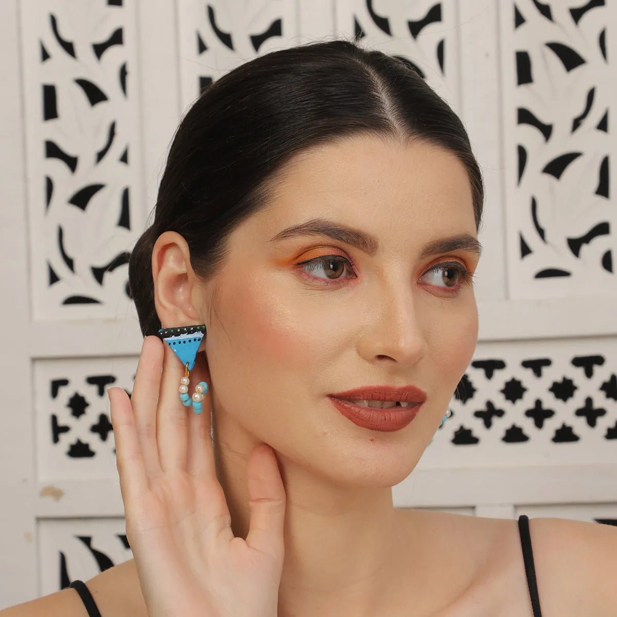 Mini Classic Multi Color Hand Painted Stud (Earrings) HP - ER - 231 - KHOJ.CITY