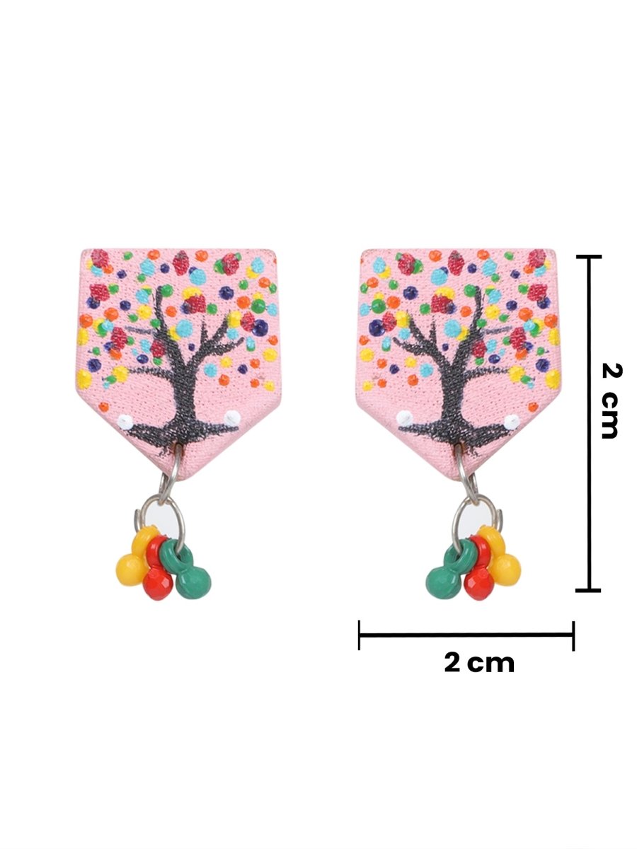Mini Classic Multi Color Hand Painted Stud (Earrings) HP - ER - 232 - KHOJ.CITY