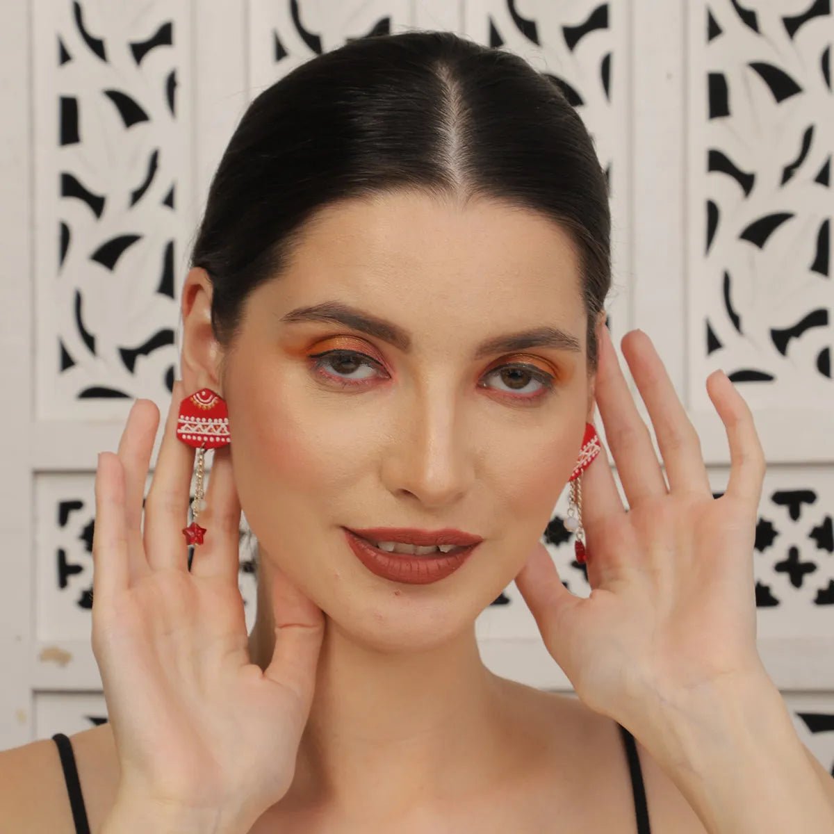 Mini Classic Multi Color Hand Painted Stud (Earrings) HP - ER - 234 - KHOJ.CITY