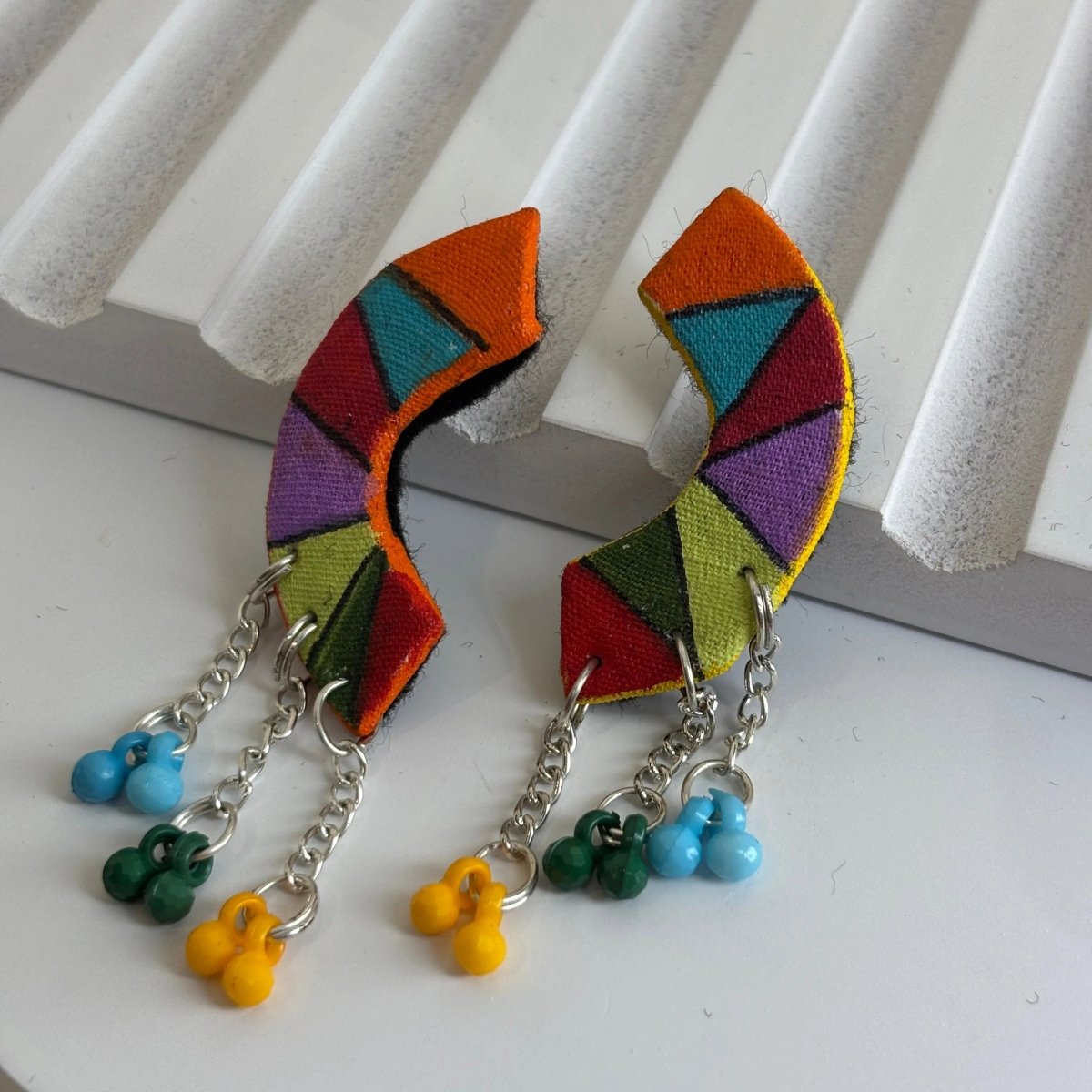 Mini Classic Multi Color Hand Painted Stud (Earrings) HP - ER - 236 - KHOJ.CITY
