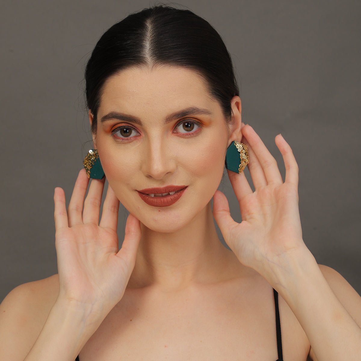 Mini Classic Multi Color Hand Painted Stud (Earrings) HP - ER - 238 - KHOJ.CITY