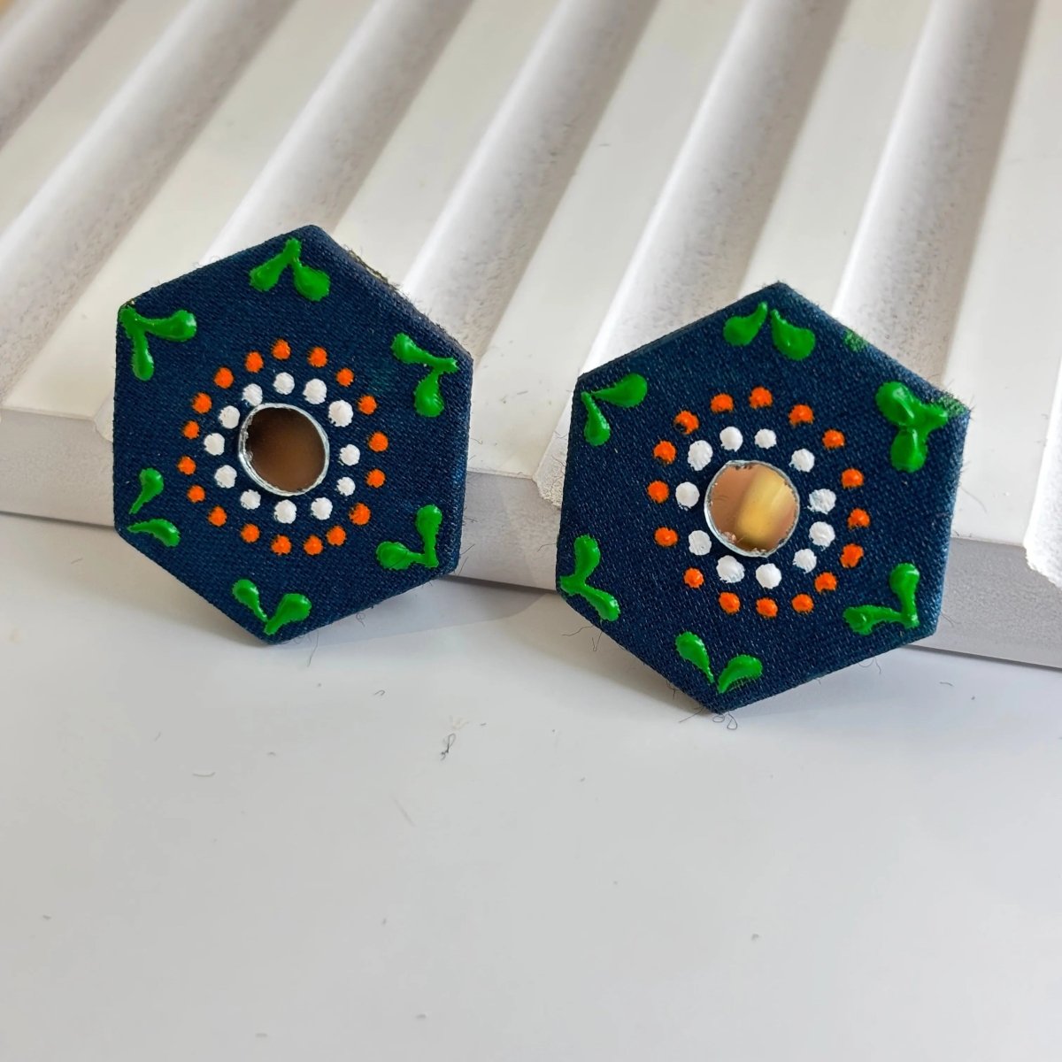 Mini Classic Multi Color Hand Painted Stud (Earrings) HP - ER - 239 - KHOJ.CITY